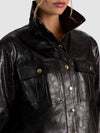 JAMES VEGAN FUNNEL NECK PARKA-Black-ALICE + OLIVIA