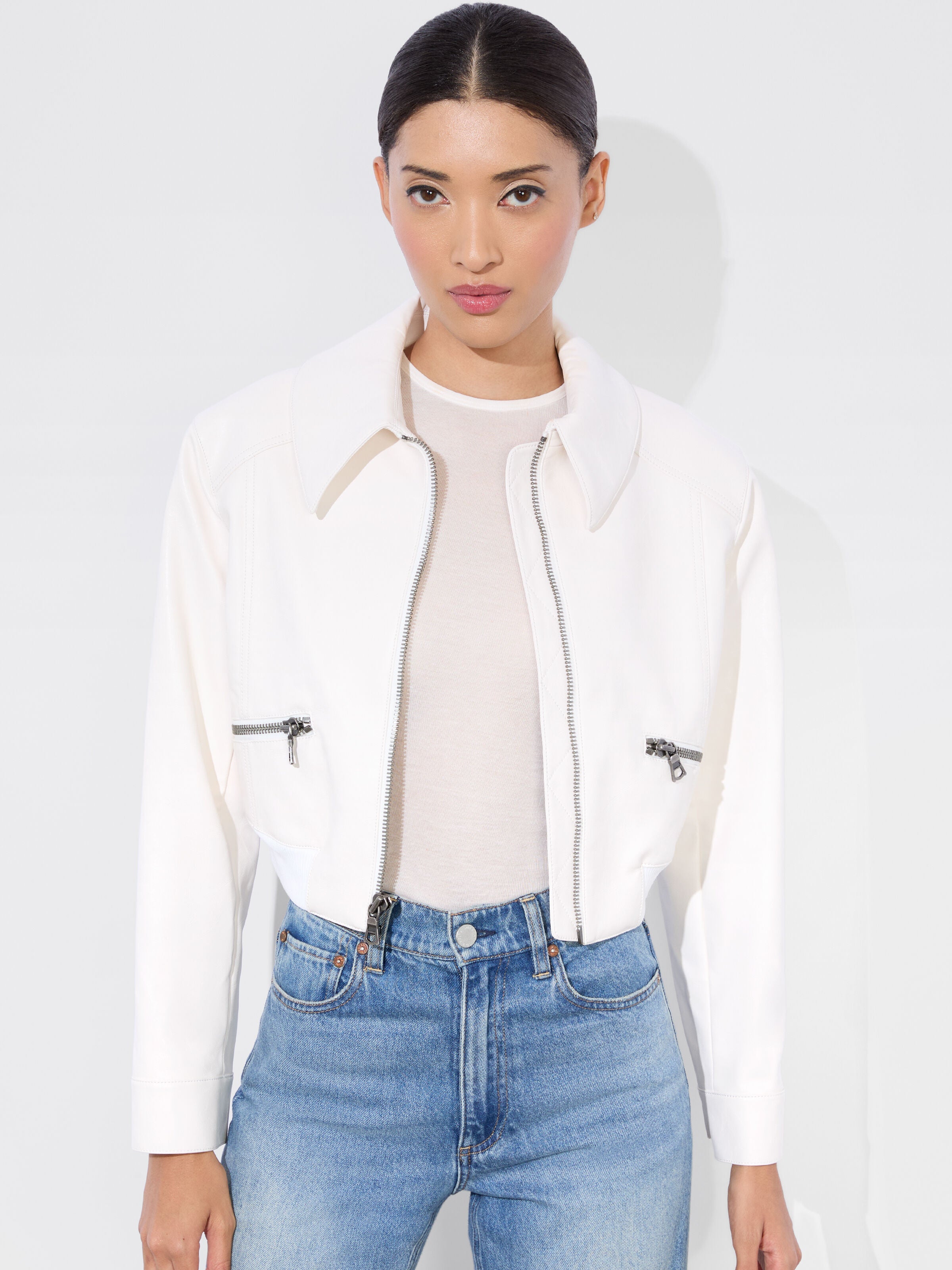 HYDE CROPPED VEGAN JACKET-ALICE + OLIVIA