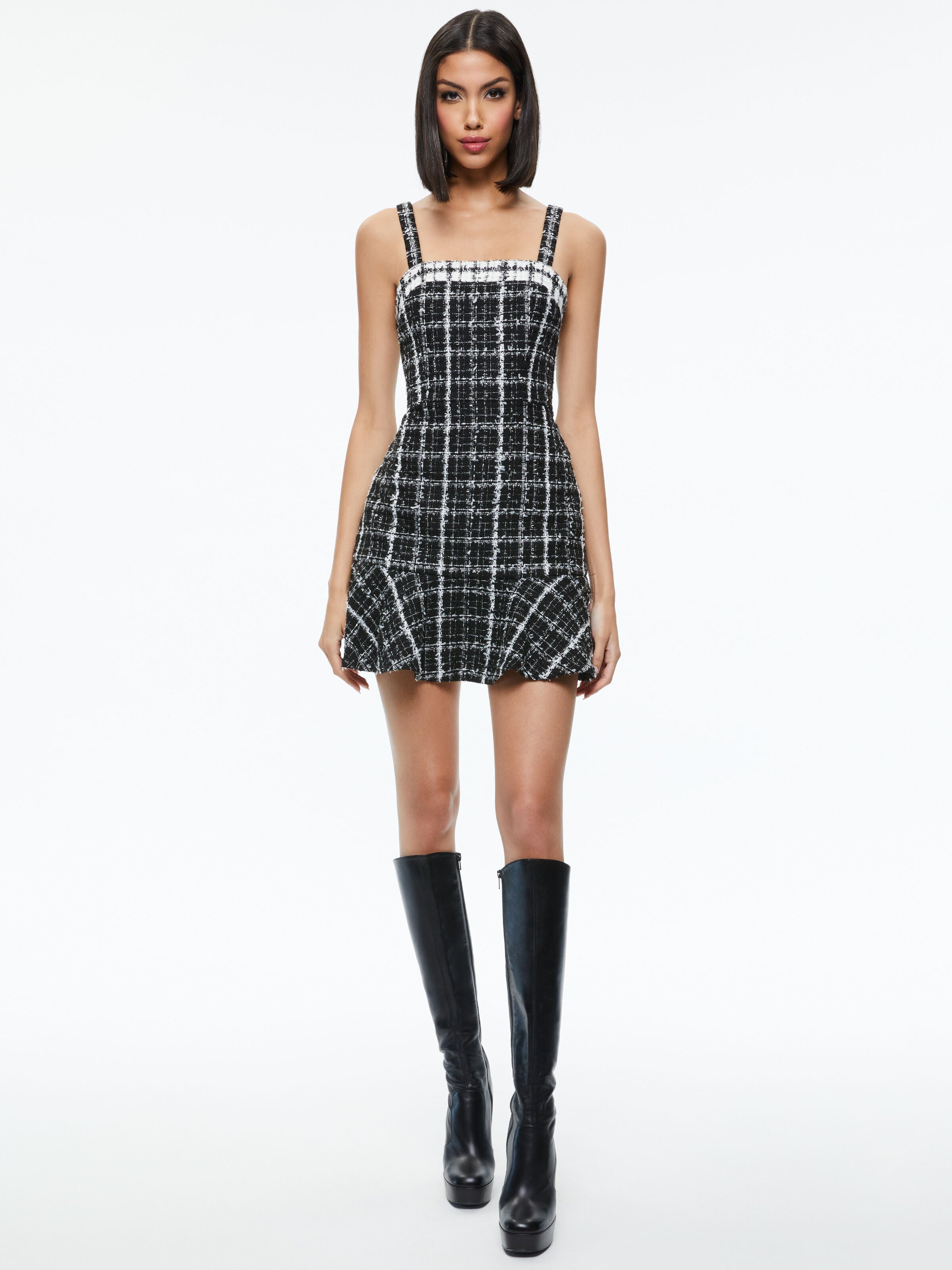 KAIDRA TWEED MINI DRESS-ALICE + OLIVIA