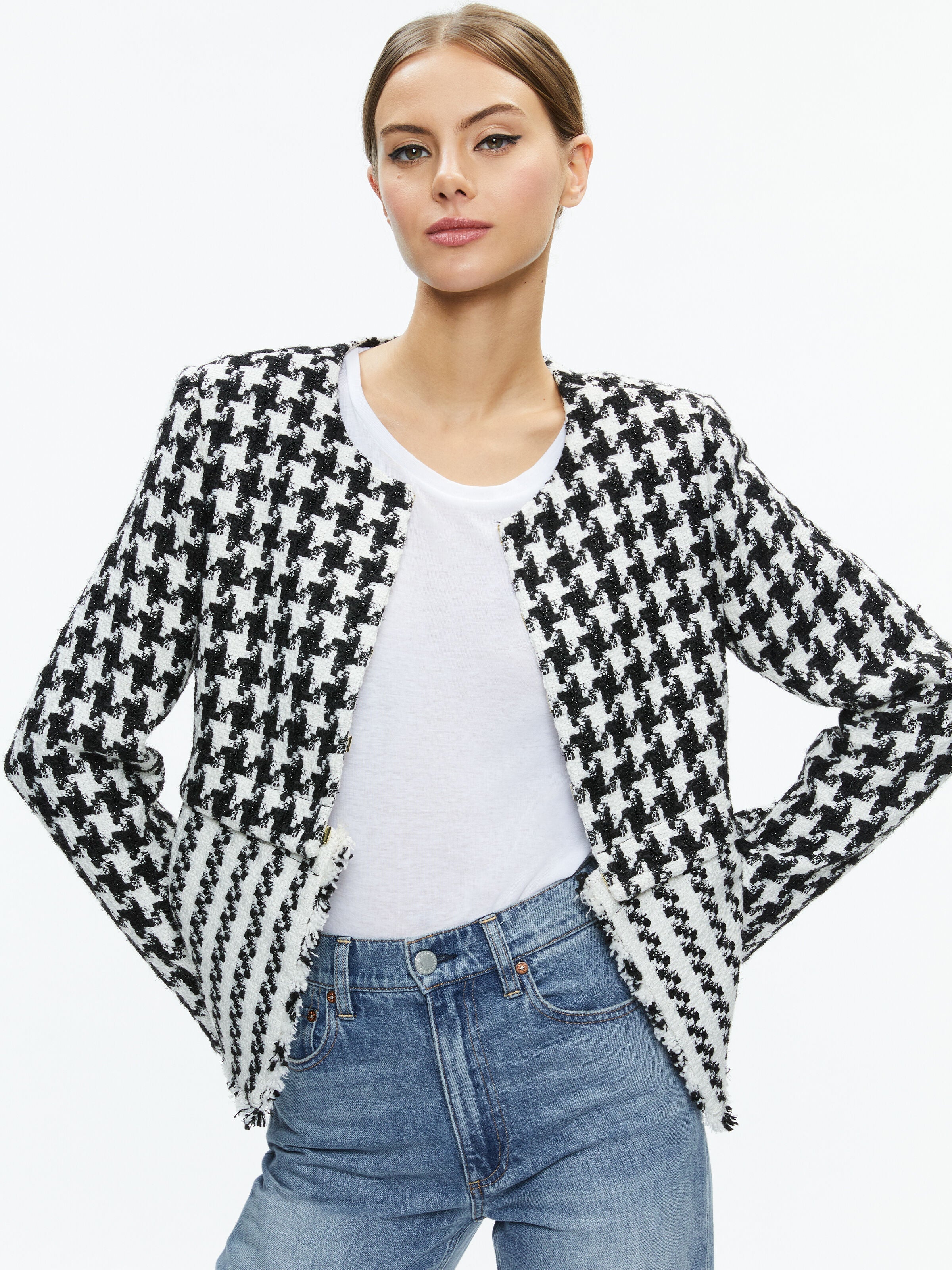 KIDMAN TWO-FER TWEED JACKET-ALICE + OLIVIA