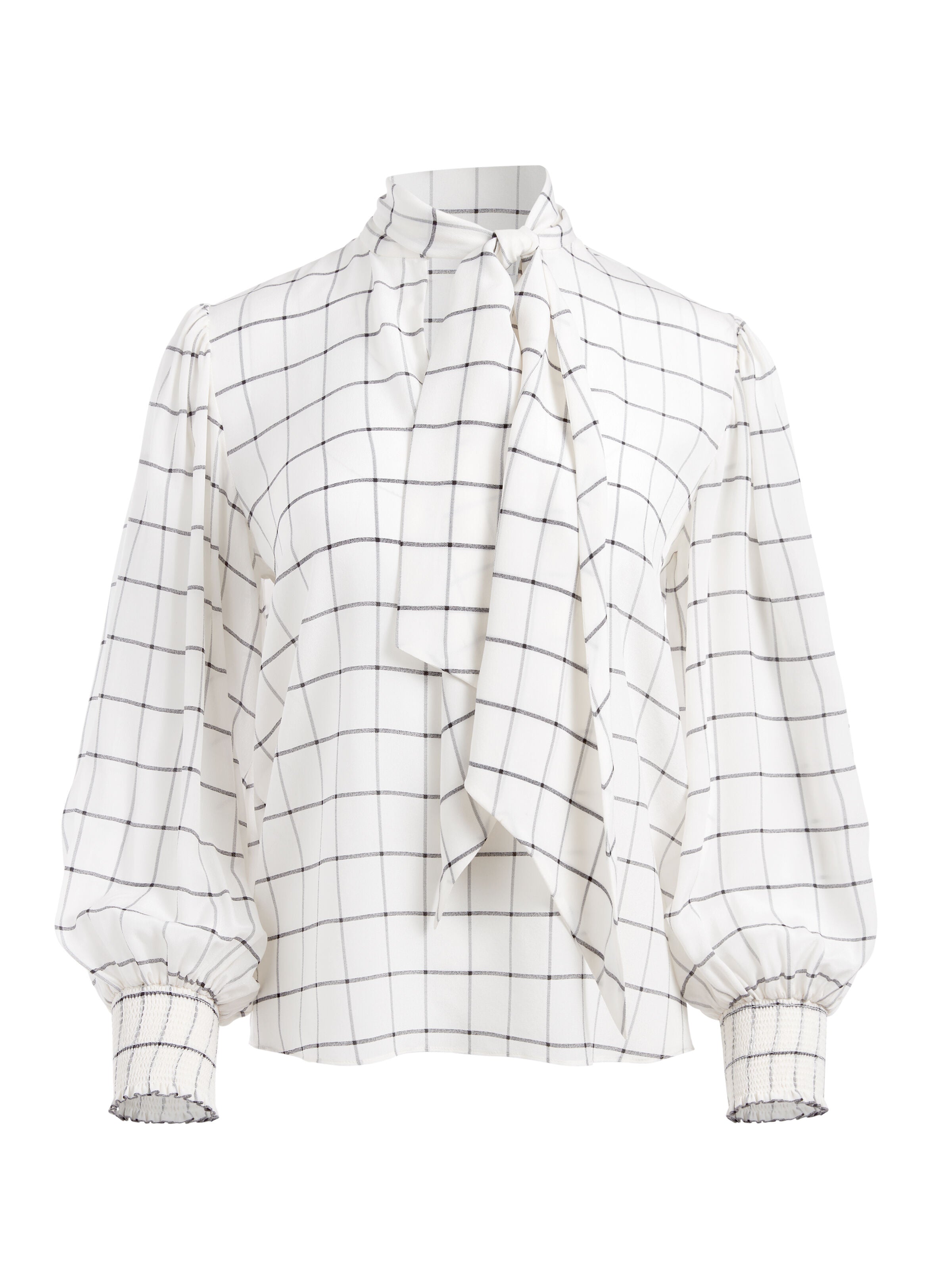 MALLIE TIE NECK BLOUSE-ALICE + OLIVIA