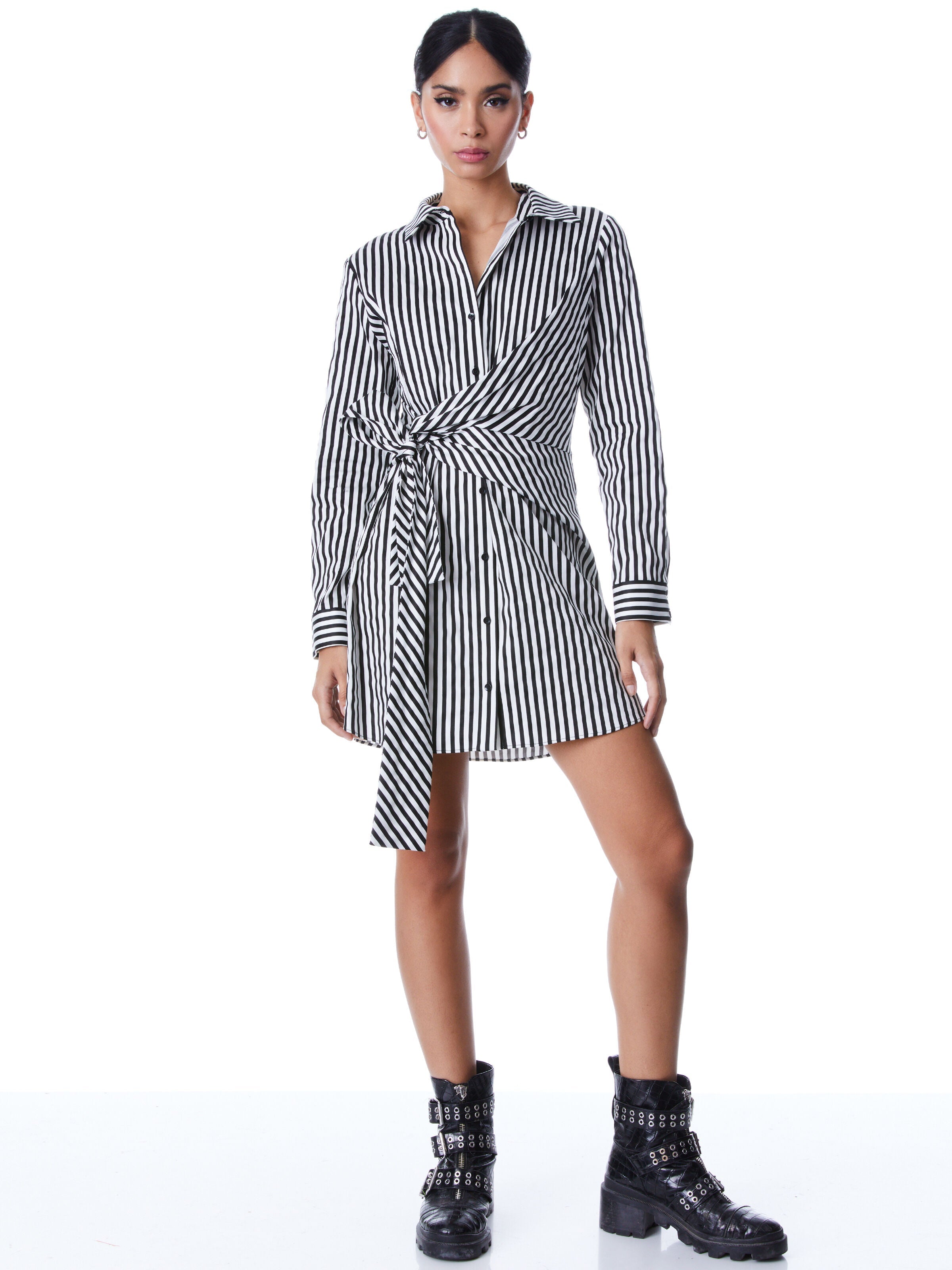 REINA DRAPED SHIRT DRESS