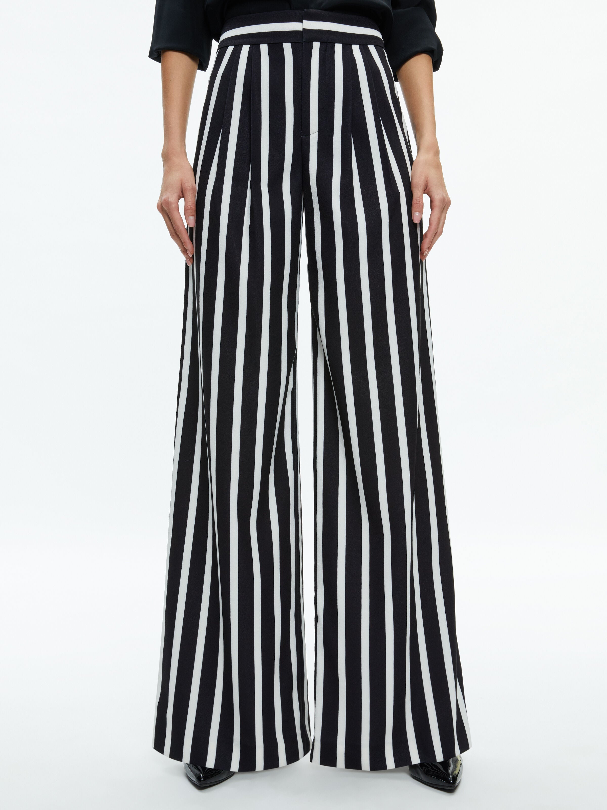 POMPEY HIGH WAISTED PLEATED PANTS-ALICE + OLIVIA