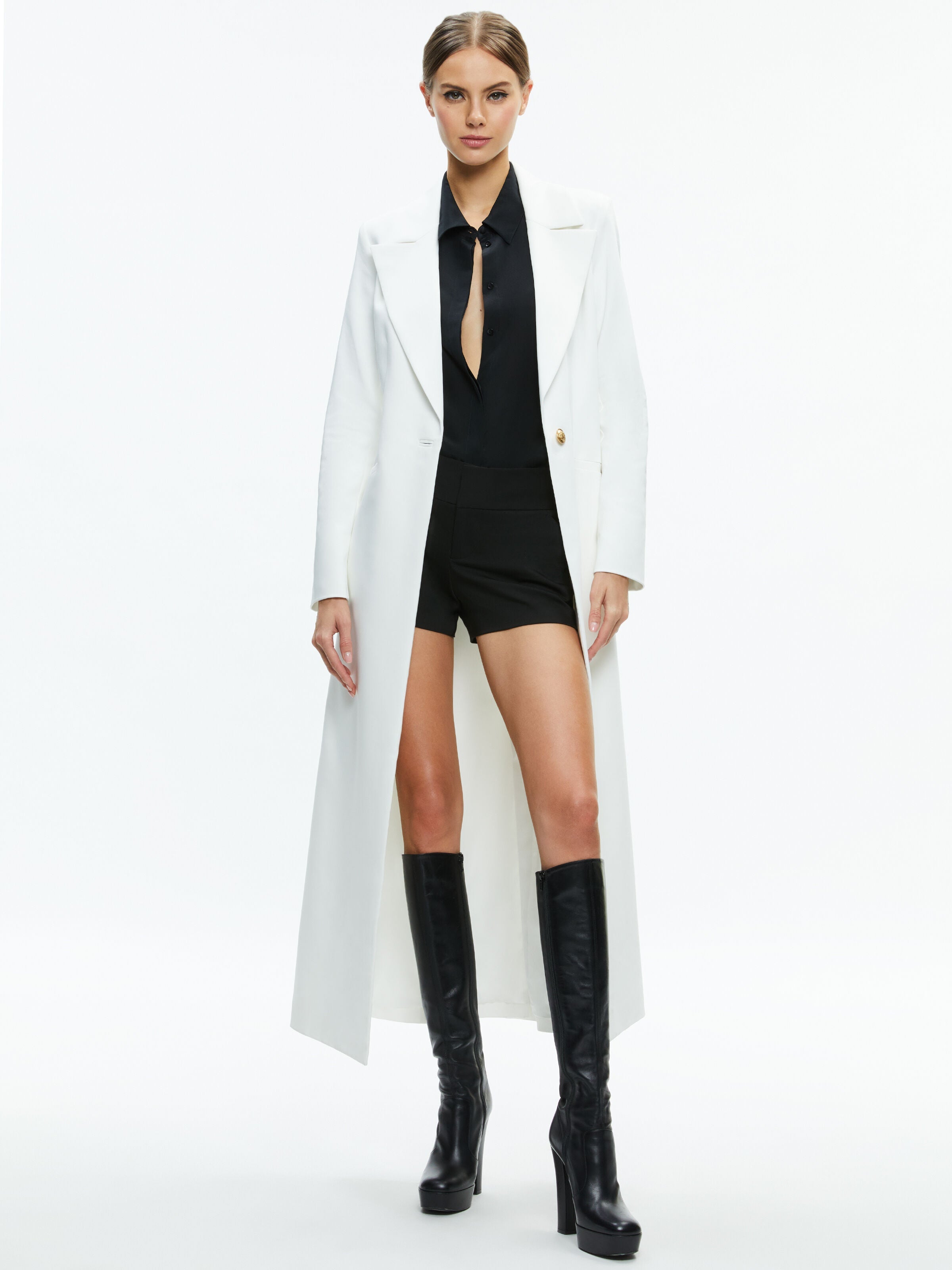 THEO NOTCH COLLAR COAT-ALICE + OLIVIA