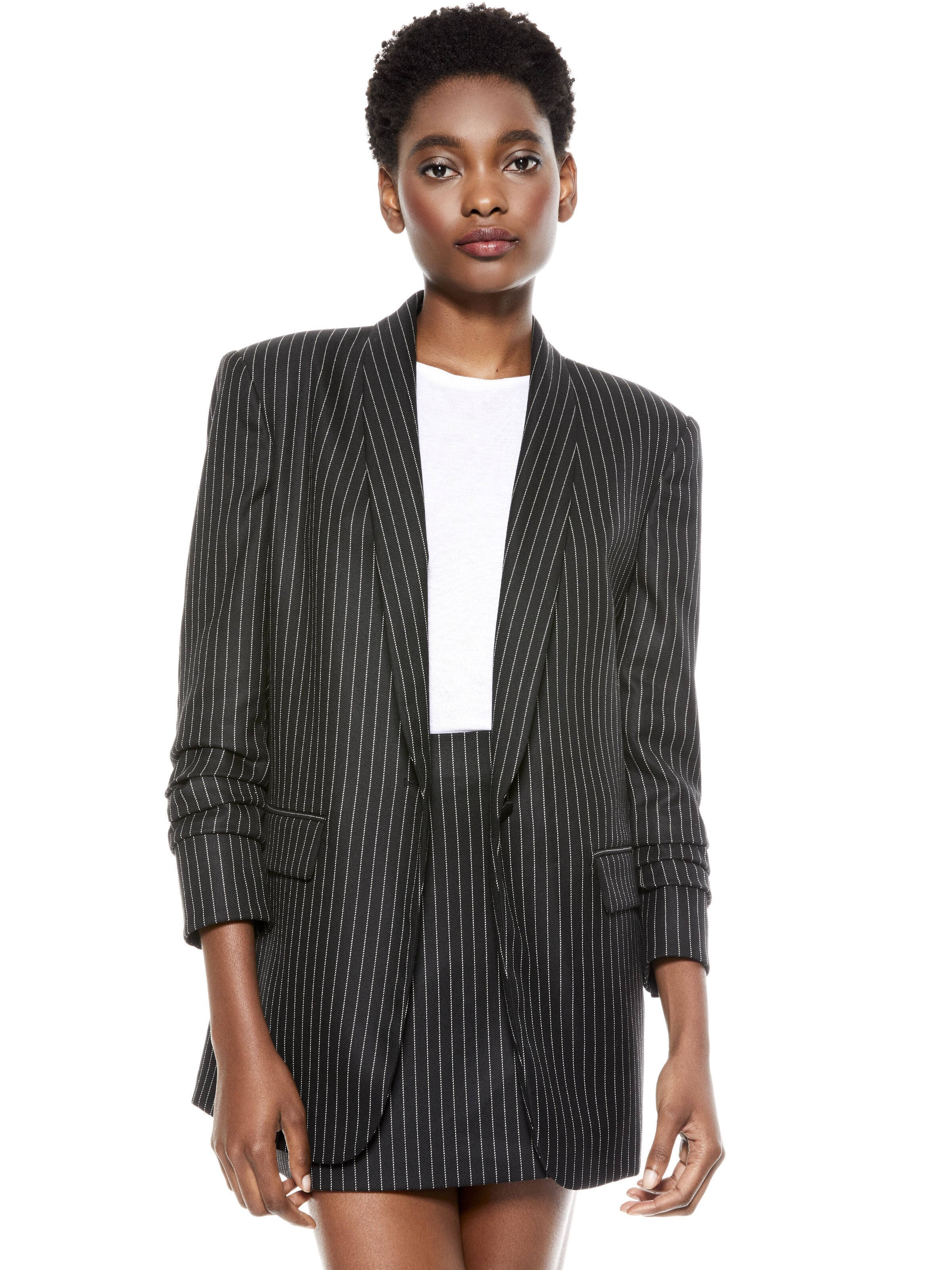 RONNIE SCRUNCHED SLEEVE BLAZER-ALICE + OLIVIA