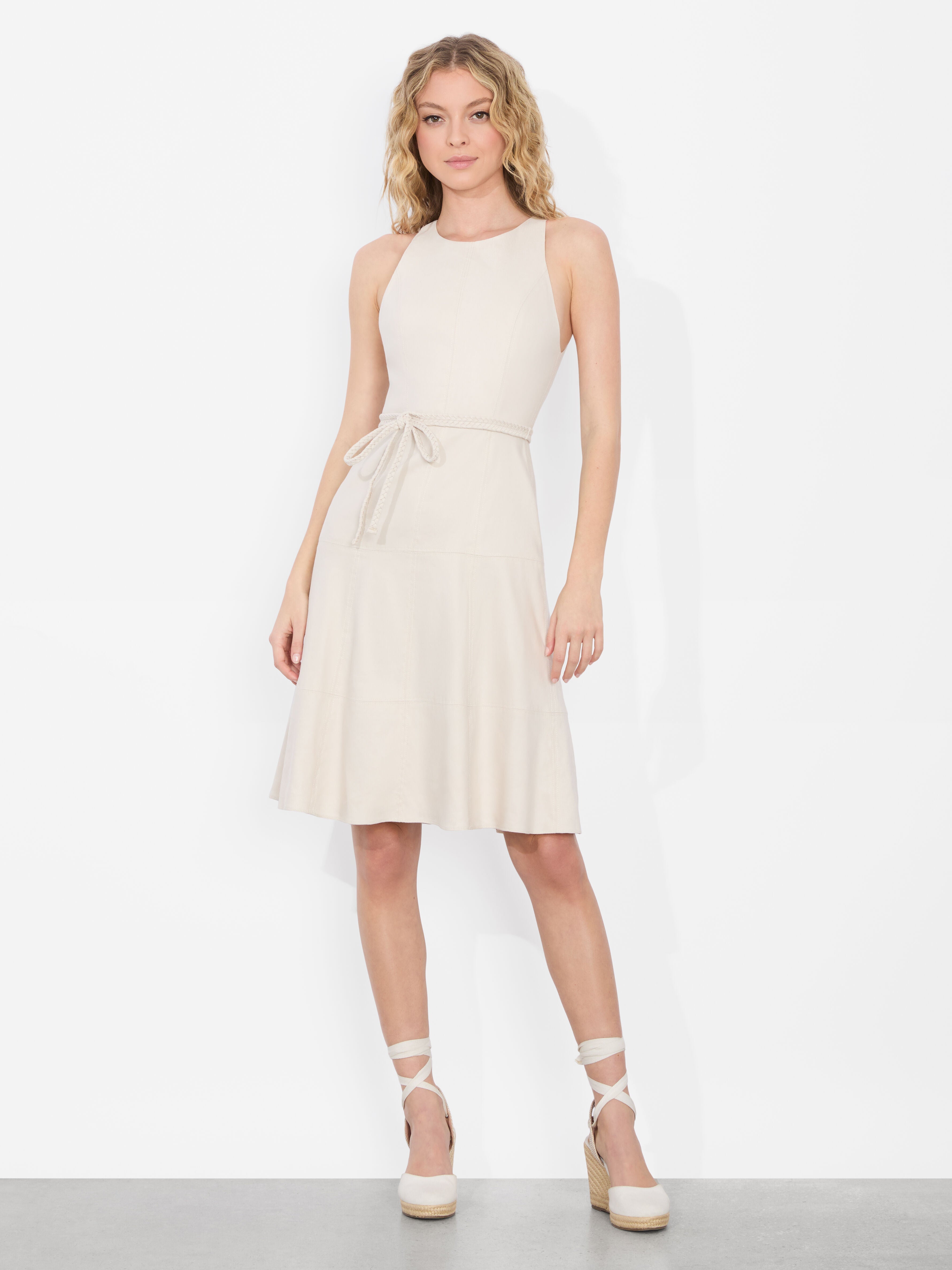 LEANDRA LINEN MIDI DRESS