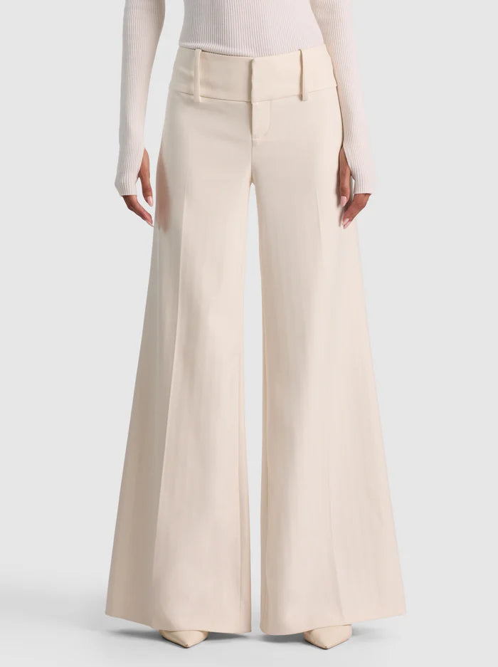 OLIVIA LR WIDE LEG PANT W CUTAWAY LACE GODET-ALICE + OLIVIA