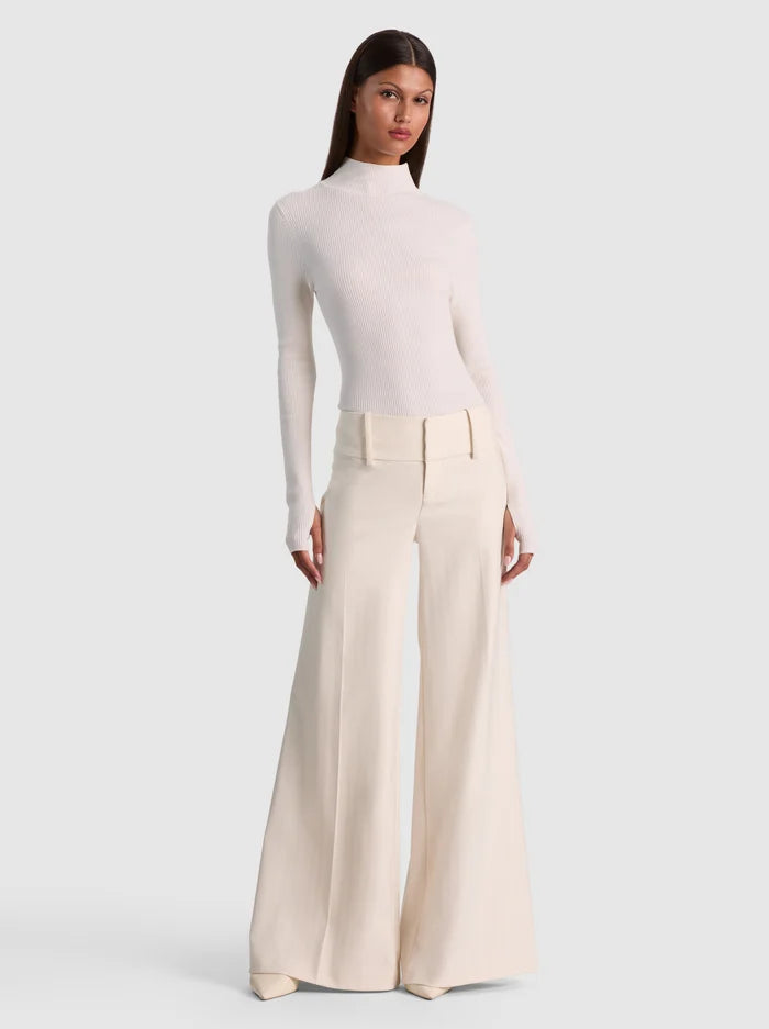 OLIVIA LR WIDE LEG PANT W CUTAWAY LACE GODET-ALICE + OLIVIA