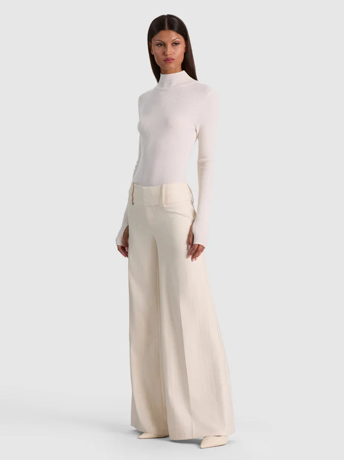 OLIVIA LR WIDE LEG PANT W CUTAWAY LACE GODET-ALICE + OLIVIA
