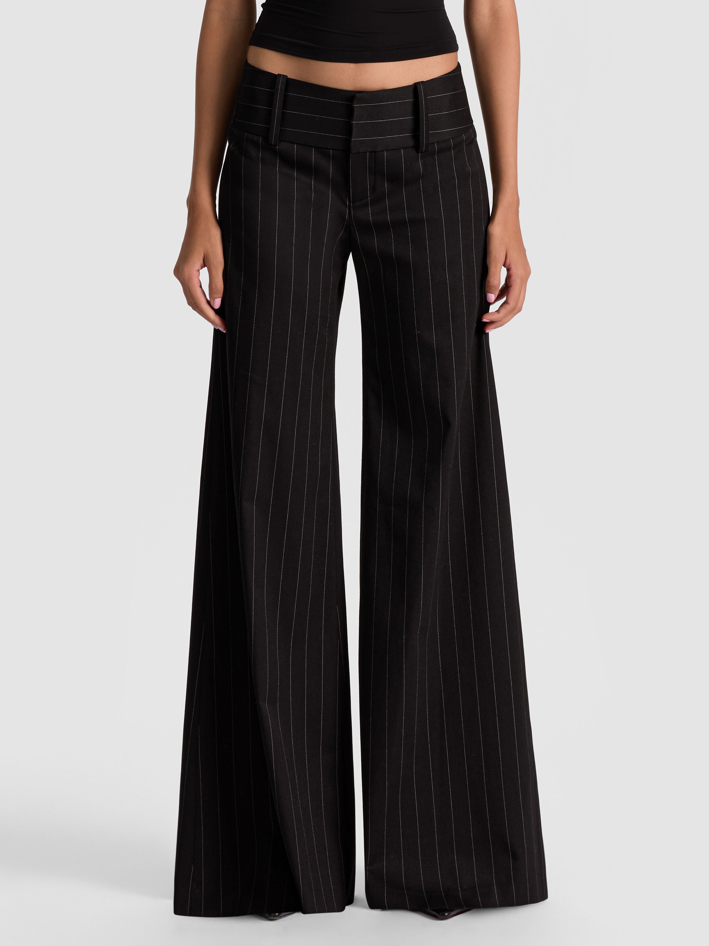 OLIVIA PINSTRIPED WIDE LEG PANT-ALICE + OLIVIA