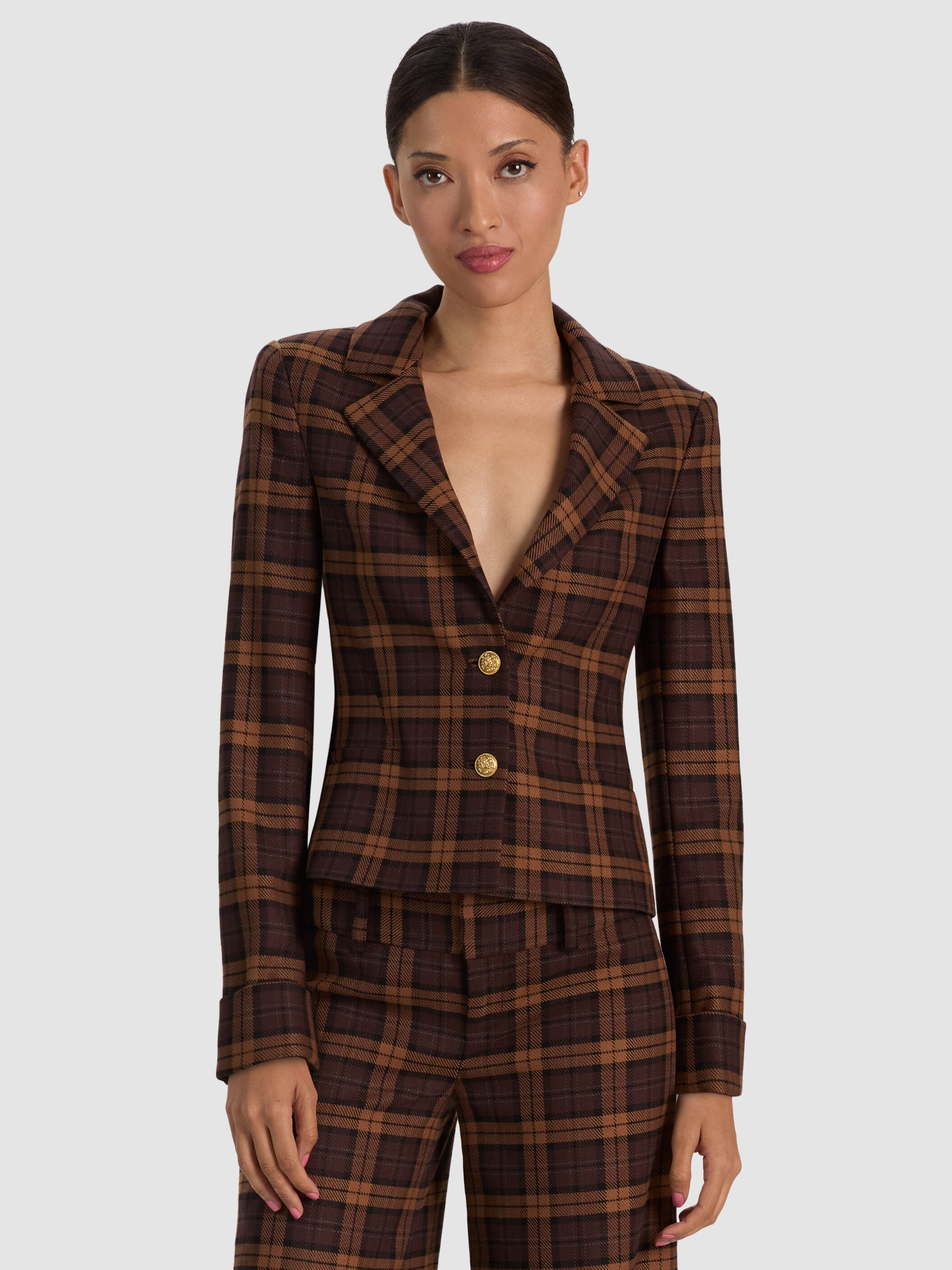 MACEY CROPPED FITTED BLAZER-ALICE + OLIVIA