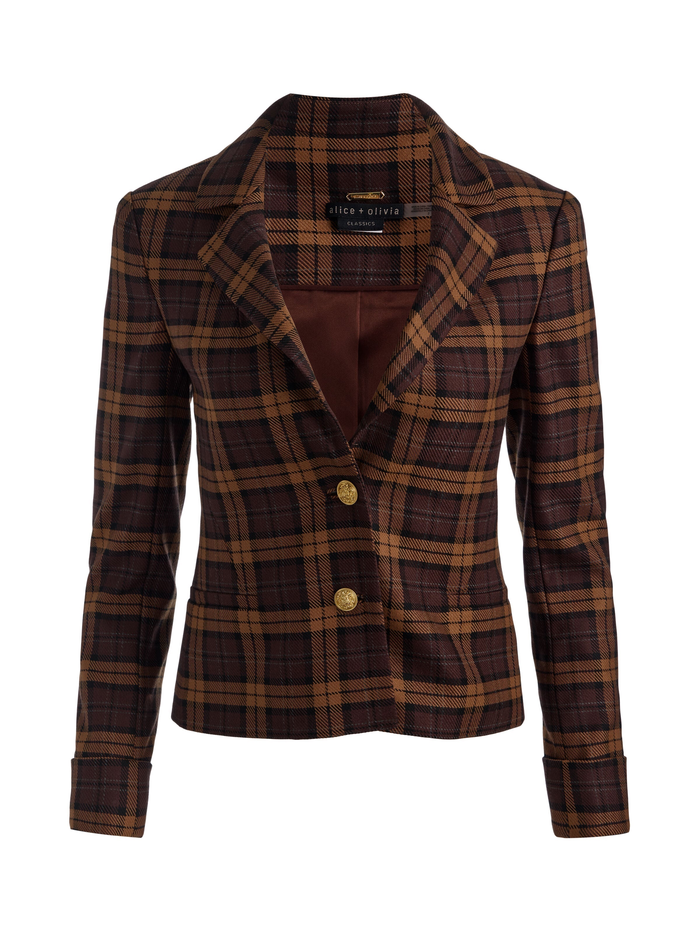 MACEY CROPPED FITTED BLAZER-ALICE + OLIVIA