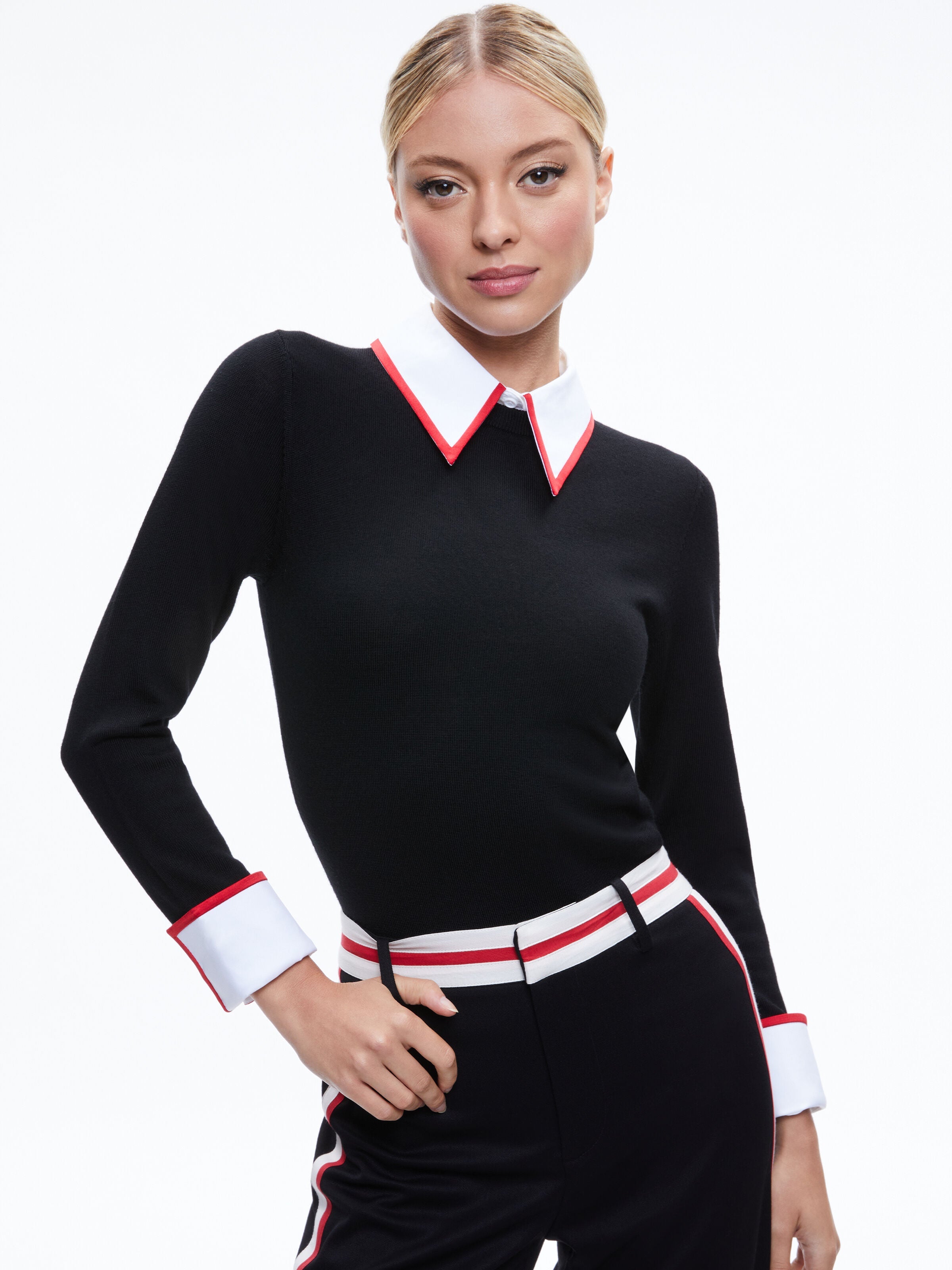 PORLA COLLARED SWEATER-ALICE + OLIVIA
