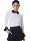 JUSTINA COLLARED SWEATER-ALICE + OLIVIA