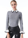 JUSTINA COLLARED SWEATER-ALICE + OLIVIA