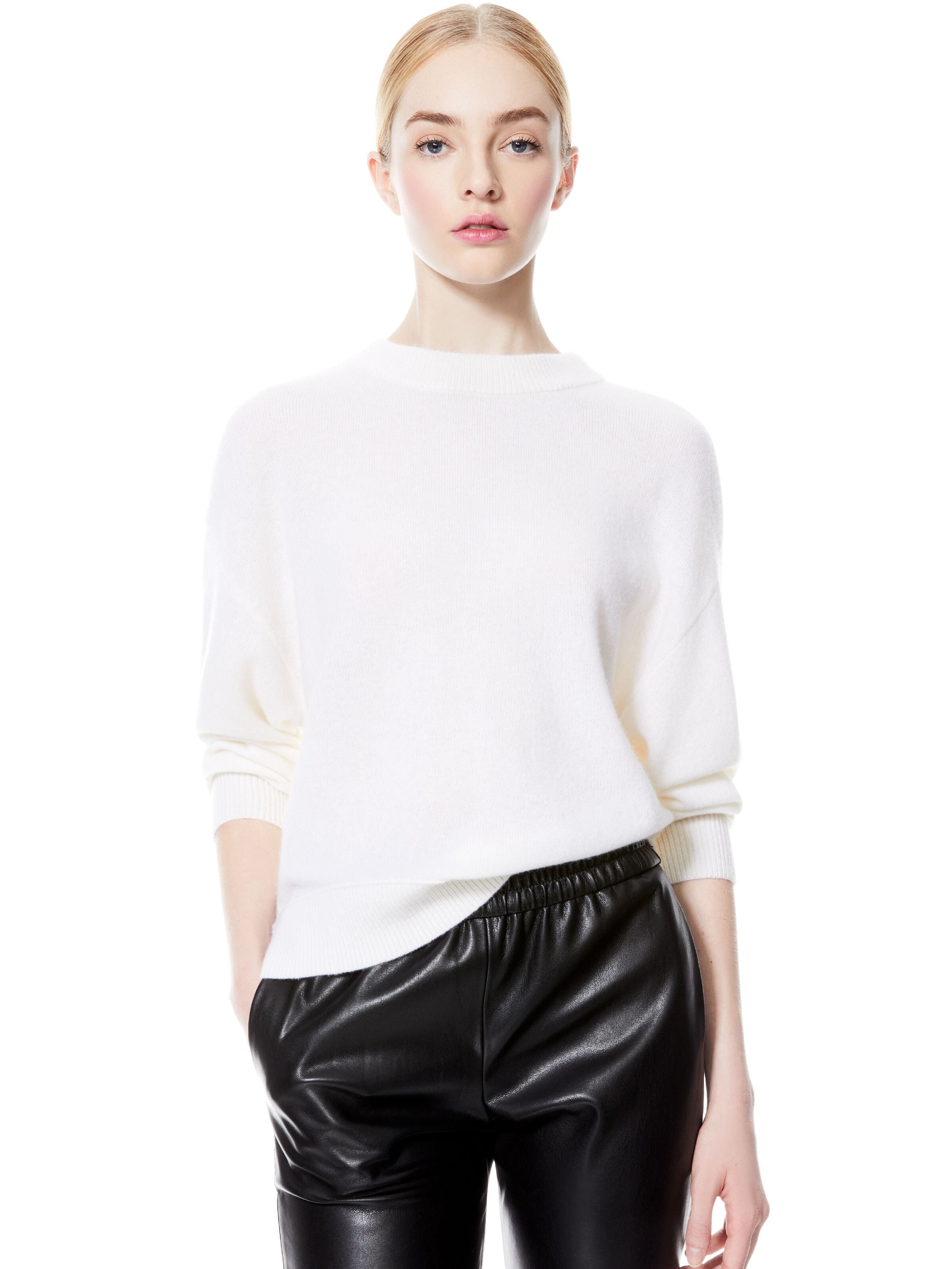 DENVER ROUND HEM SWEATER-ALICE + OLIVIA