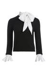 JUSTINA TIE NECK PULLOVER-ALICE + OLIVIA