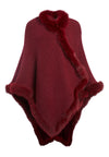 KAMALA HOODED PONCHO WITH FUR-ALICE + OLIVIA