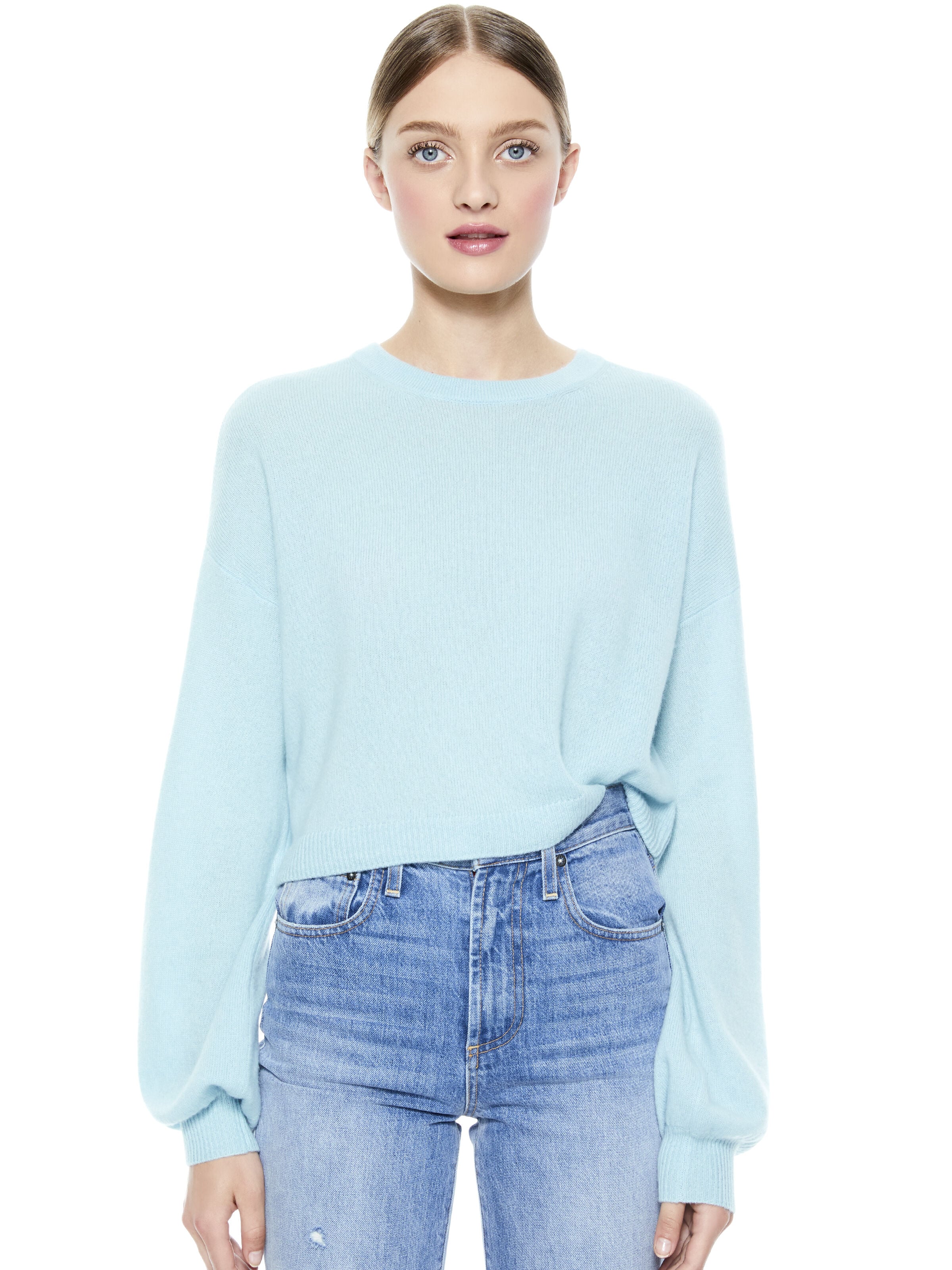 ANSLEY WIDE SLEEVE CROPPED SWEATER-ALICE + OLIVIA