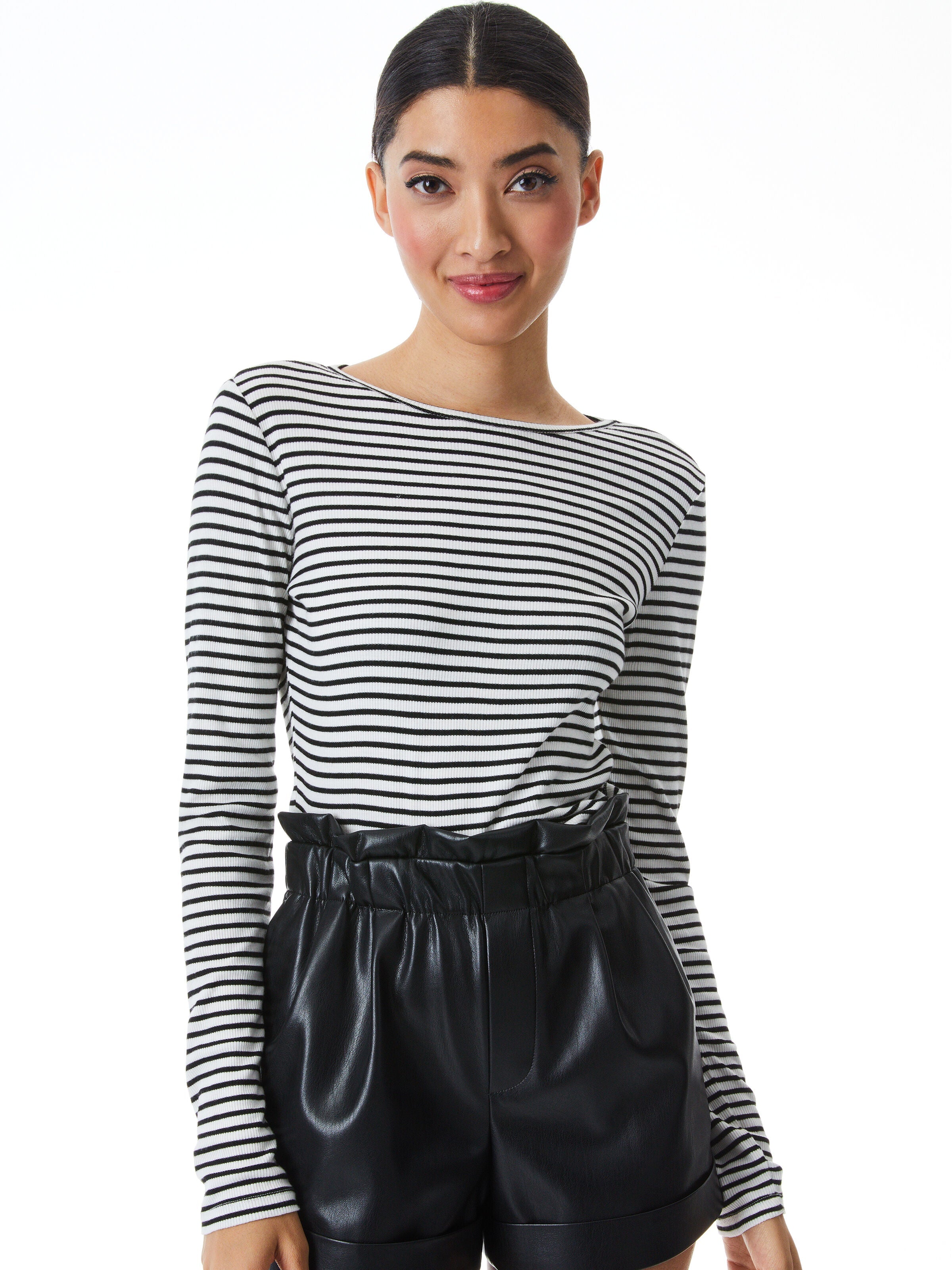 DELAINA CREW NECK CROP TOP-ALICE + OLIVIA
