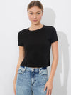 CINDY CROPPED LINEN TEE-ALICE + OLIVIA