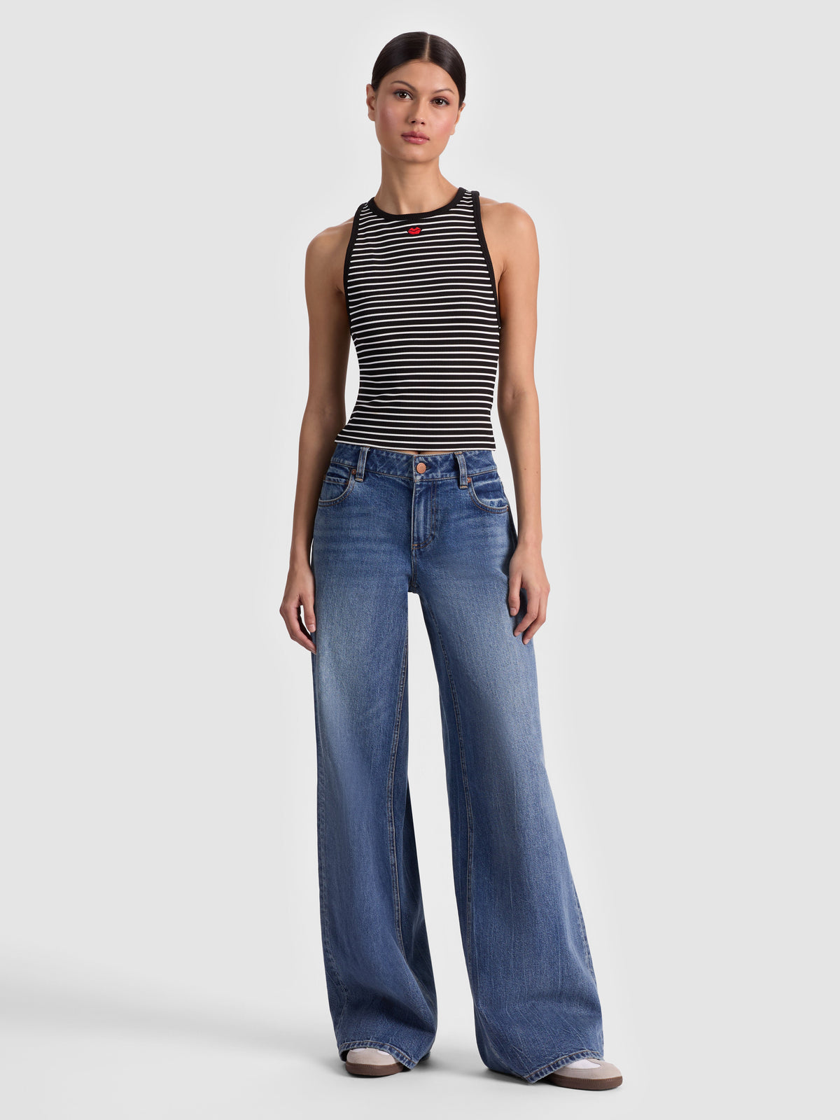 ALLEN EMBROIDERED TANK TOP-ALICE + OLIVIA