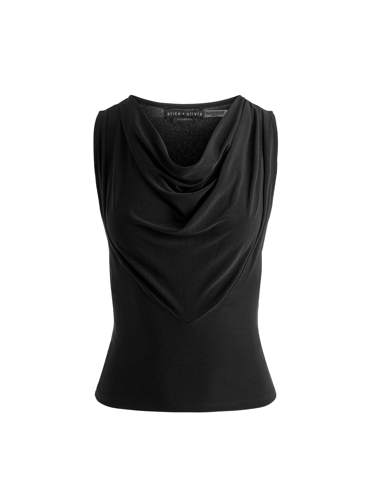 JACQUELINE COWL NECK TANK - BLACK