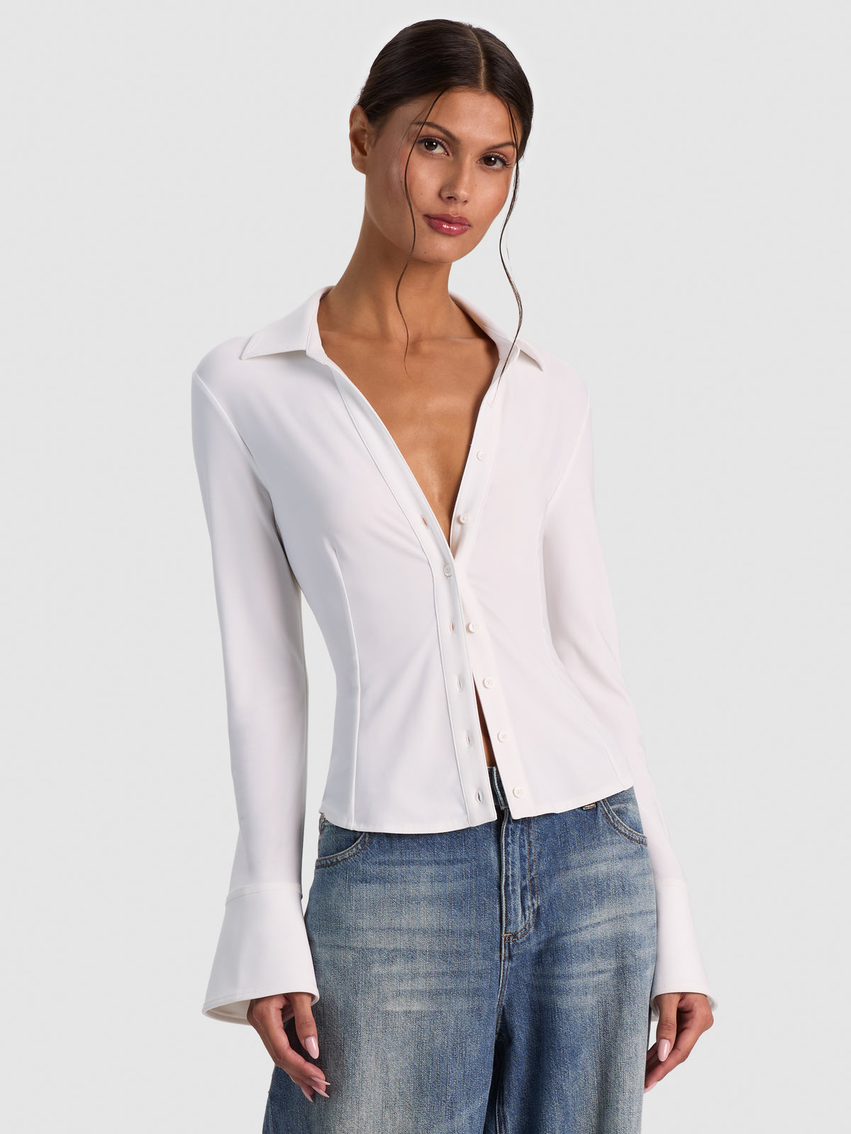 FREYA BUTTON DOWN TOP-ALICE + OLIVIA