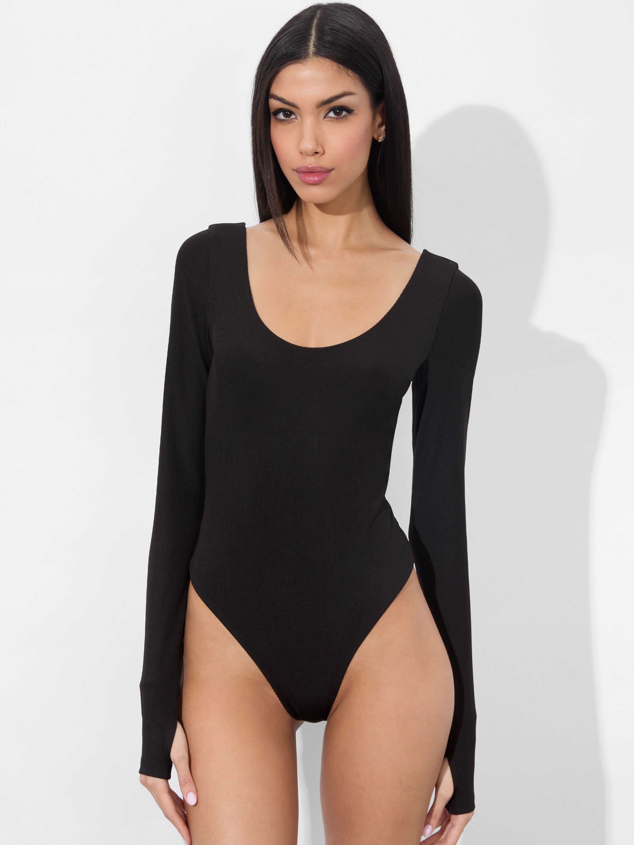 RHYS RIBBED BALLET BODYSUIT-ALICE + OLIVIA