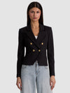 SABLE DOUBLE BREASTED CROPPED BLAZER-ALICE + OLIVIA