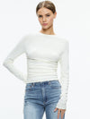 PERCY CREWNECK RUCHED CROPPED TOP-ALICE + OLIVIA