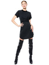 JASSET TIE FRONT MINI DRESS-ALICE + OLIVIA