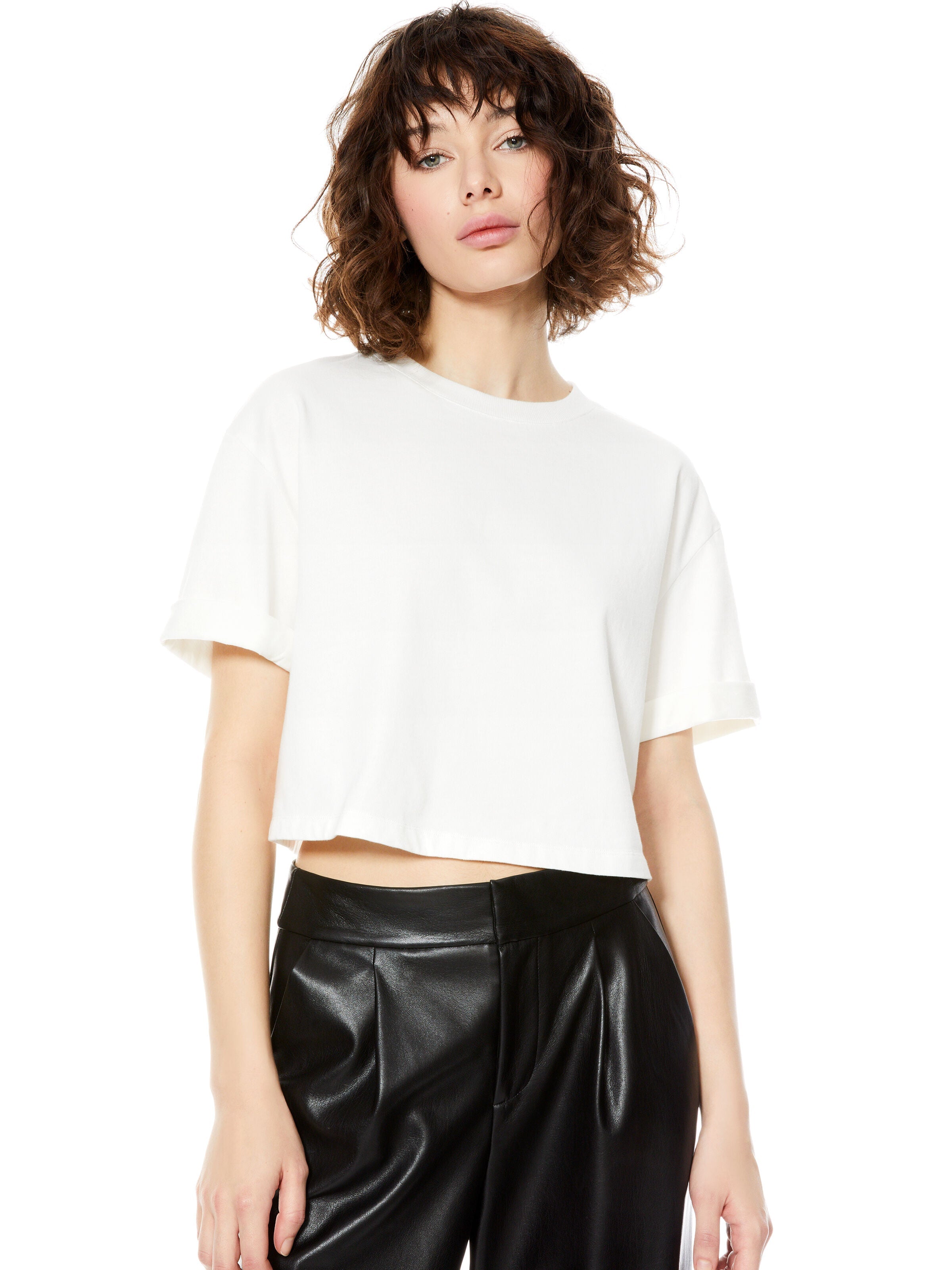 SERITA CROPPED BOXY TOP-ALICE + OLIVIA