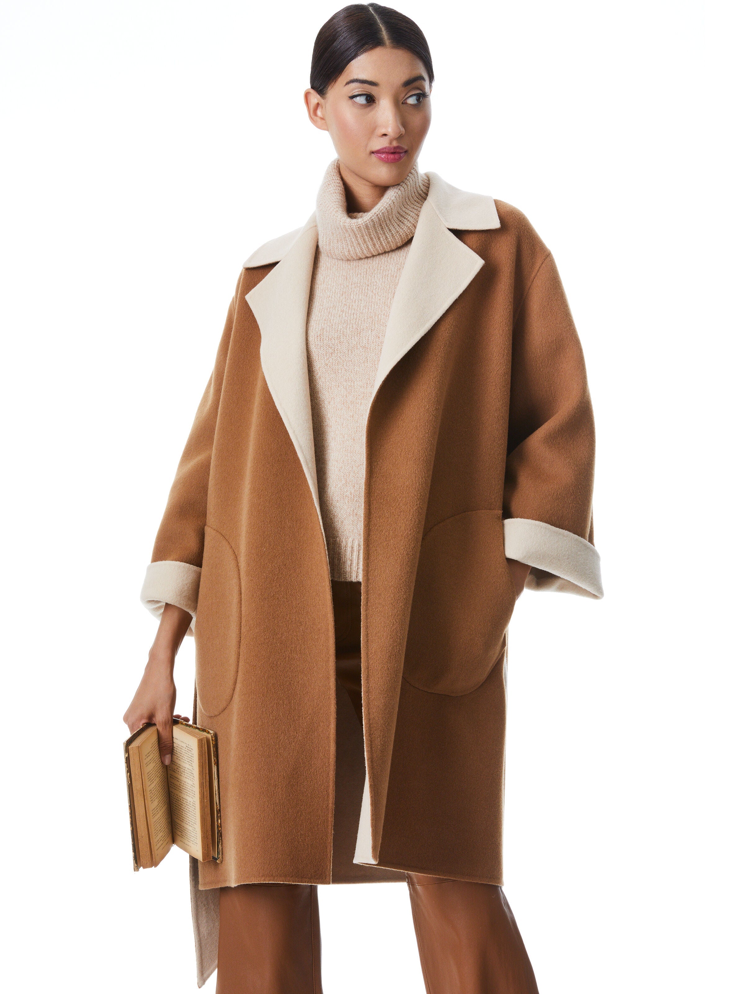 TOMIKO REVERSIBLE BELTED COAT-ALICE + OLIVIA