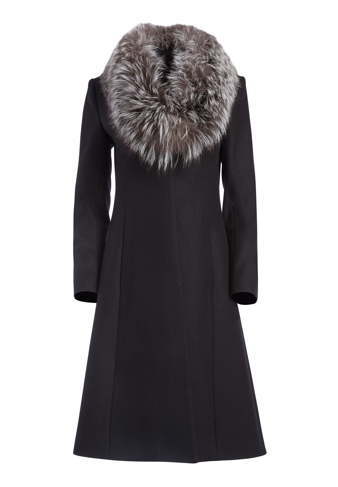 VANCE FLARE COAT WITH FUR COLLAR-ALICE + OLIVIA