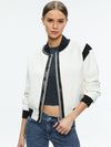 KERI COMBINATION VEGAN LEATHER VARSITY JACKET-ALICE + OLIVIA
