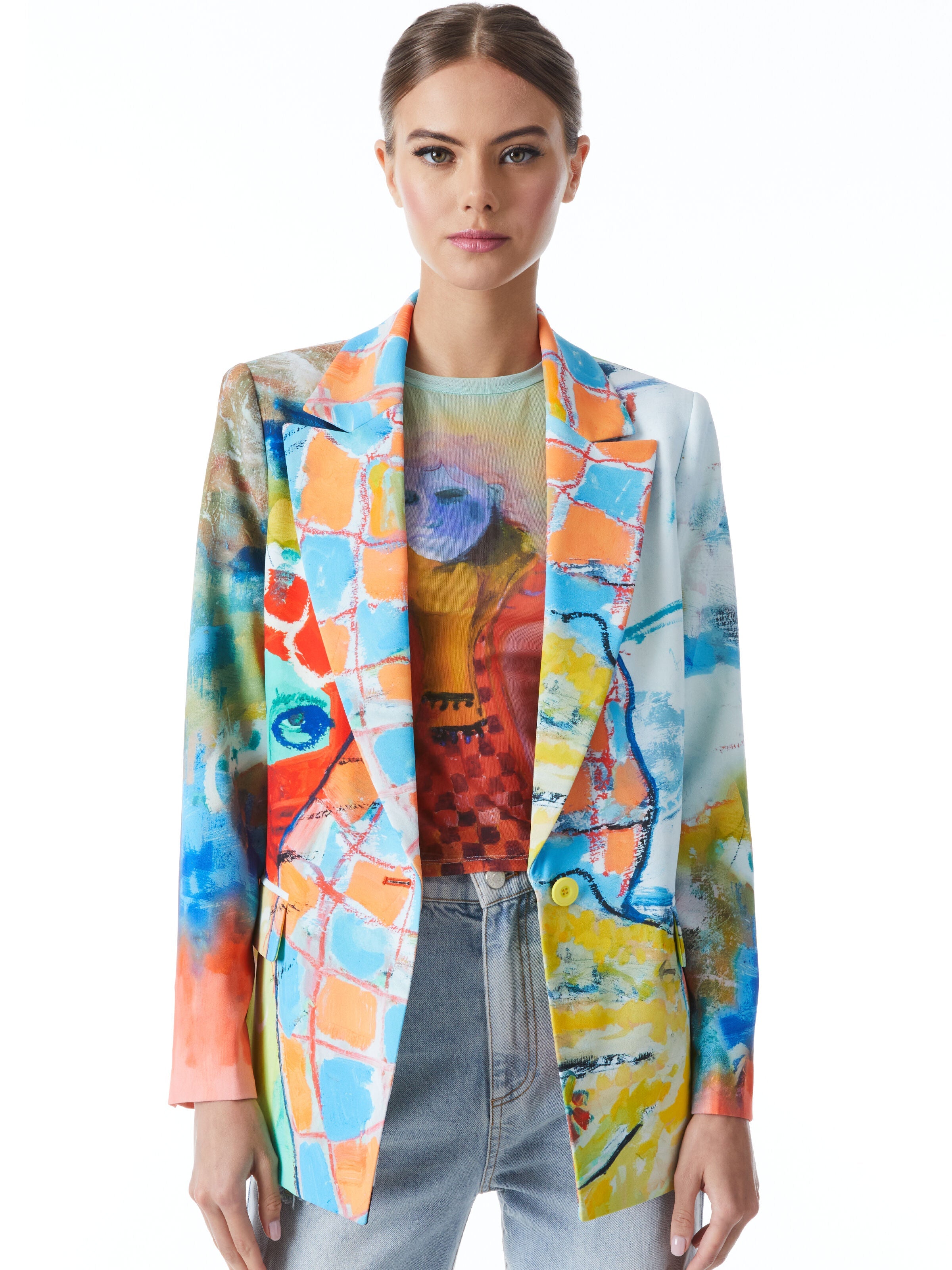 A+O X KIDSUPER DENNY NOTCH COLLAR BLAZER-ALICE + OLIVIA