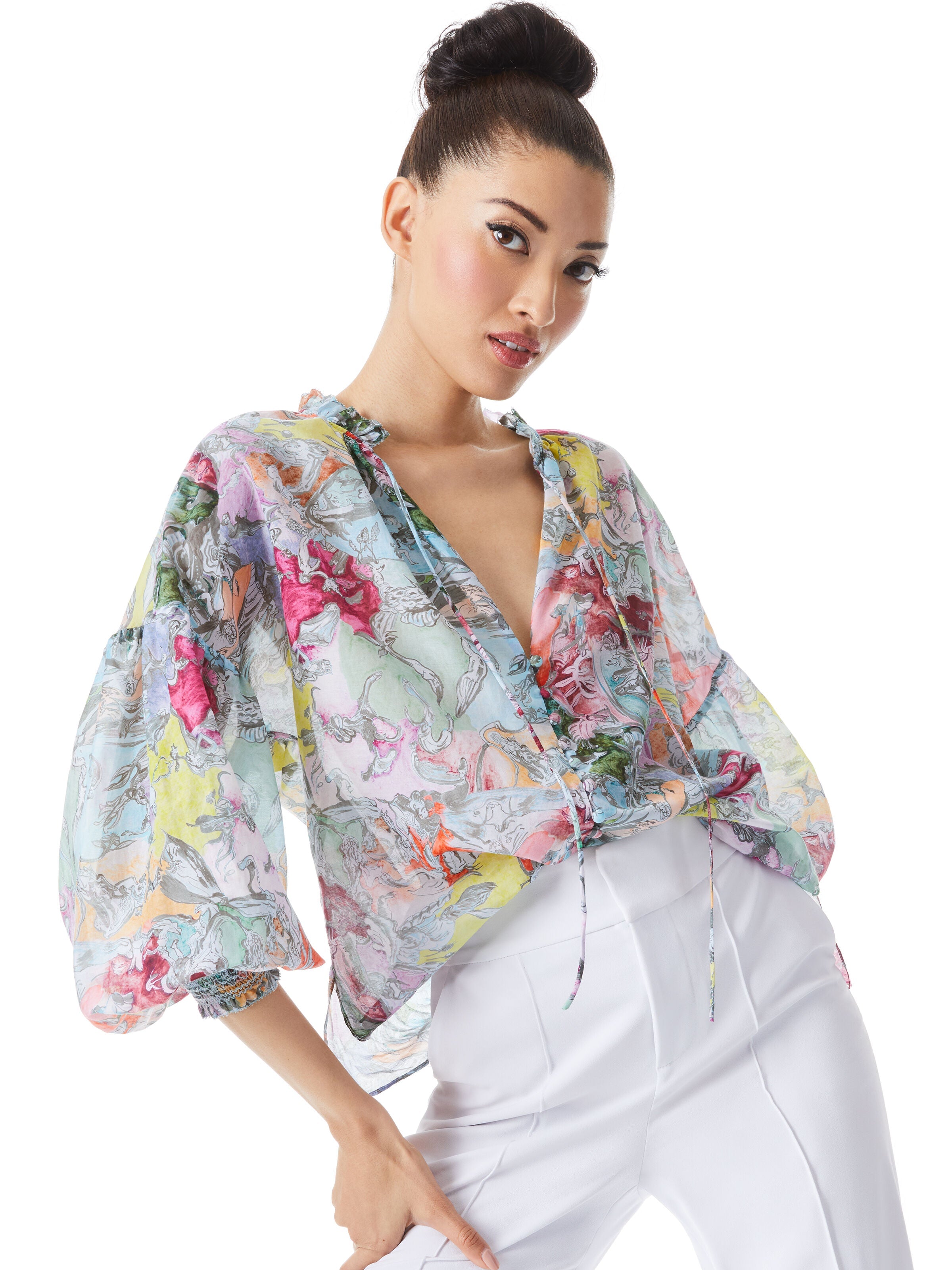 A+O X LOLA SCHNABEL JULIUS TUNIC TOP-ALICE + OLIVIA