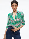 A+O X KENDRA DANDY WILLA PLACKET TOP-ALICE + OLIVIA