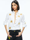 A+O X BASQUIAT FINELY EMBELLISHED BUTTON DOWN-ALICE + OLIVIA