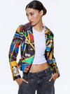 A+O X BASQUIAT CODY EMBELLISHED LEATHER JACKET-ALICE + OLIVIA