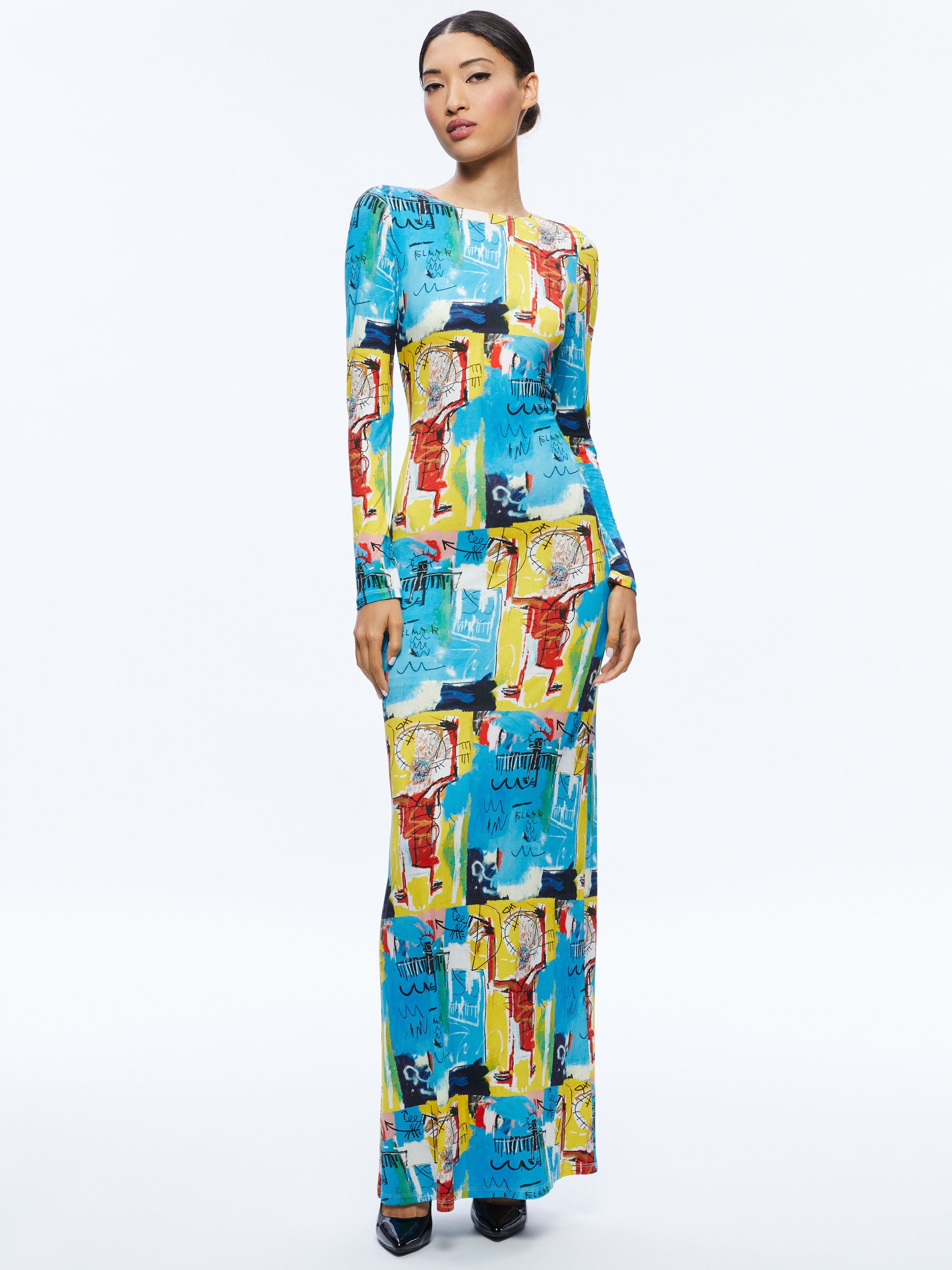 A+O X BASQUIAT DELORA MAXI DRESS-ALICE + OLIVIA