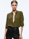 A+O X BASQUIAT WILLA PLACKET TOP-ALICE + OLIVIA