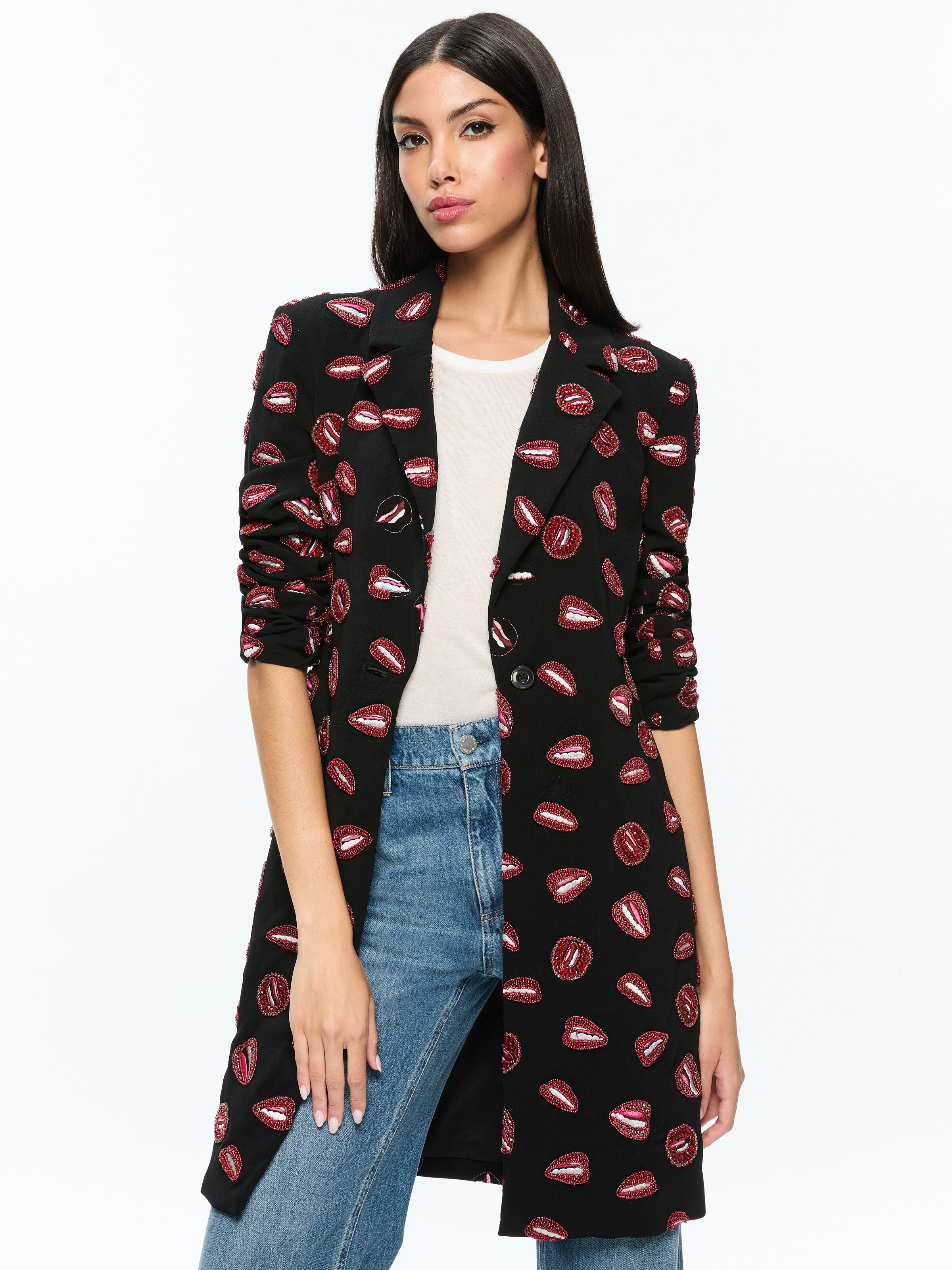 A+O X TOM WESSELMANN BRET LONG BLAZER-ALICE + OLIVIA