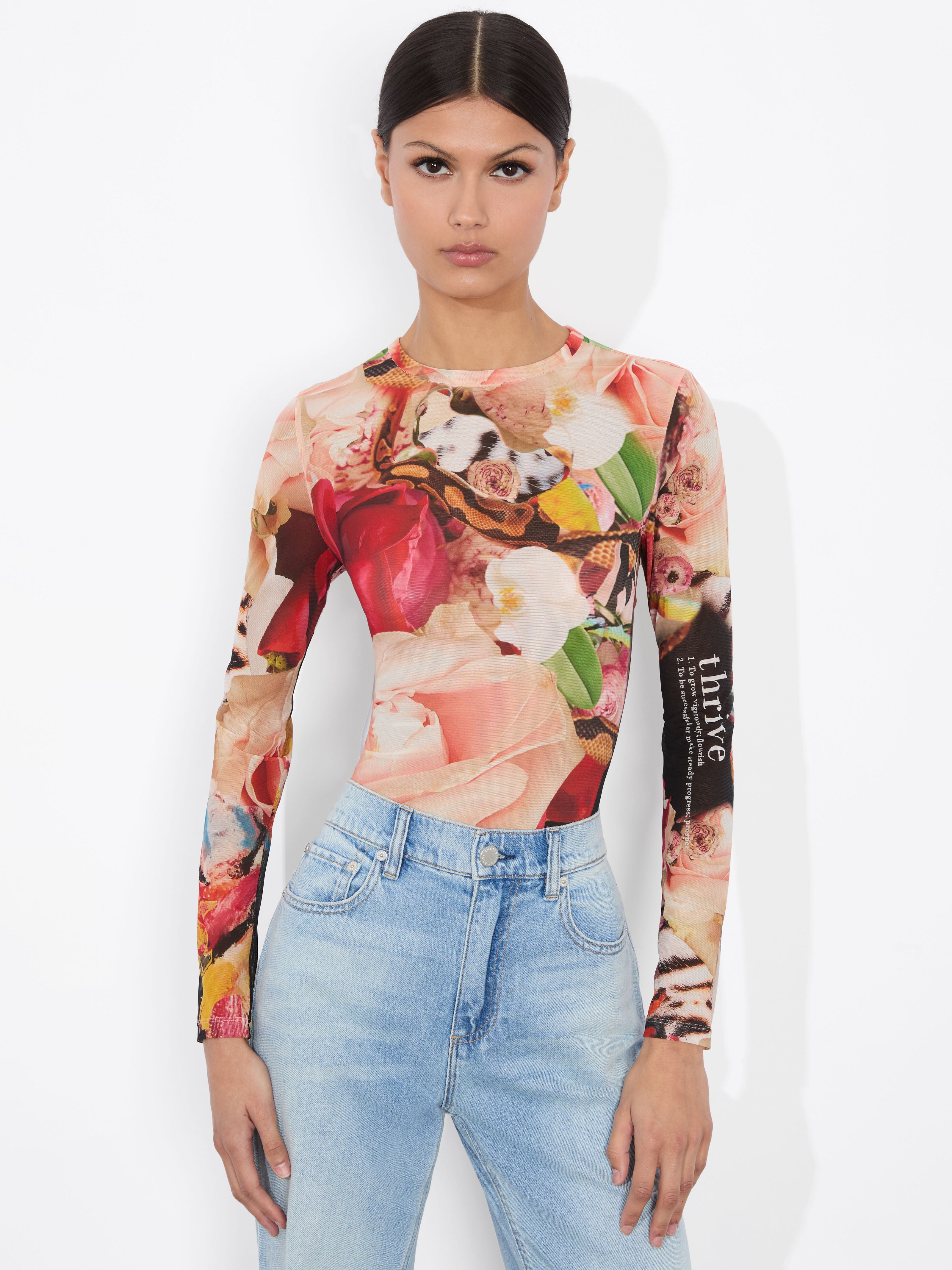 A+O x KELLY DABBAH DELAINA MESH TOP-ALICE + OLIVIA