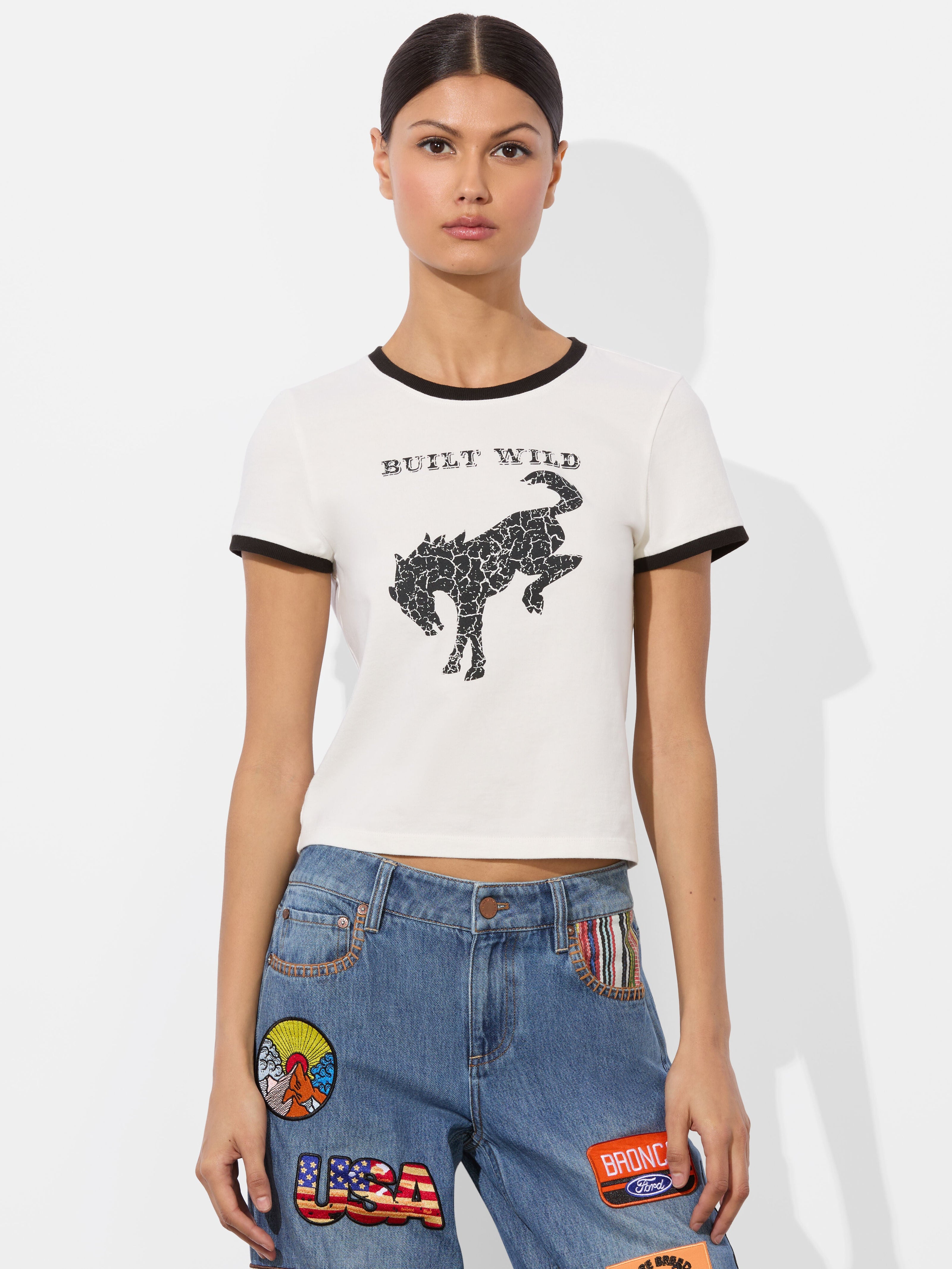 A+O X BRONCO ONIE BABY TEE-ALICE + OLIVIA