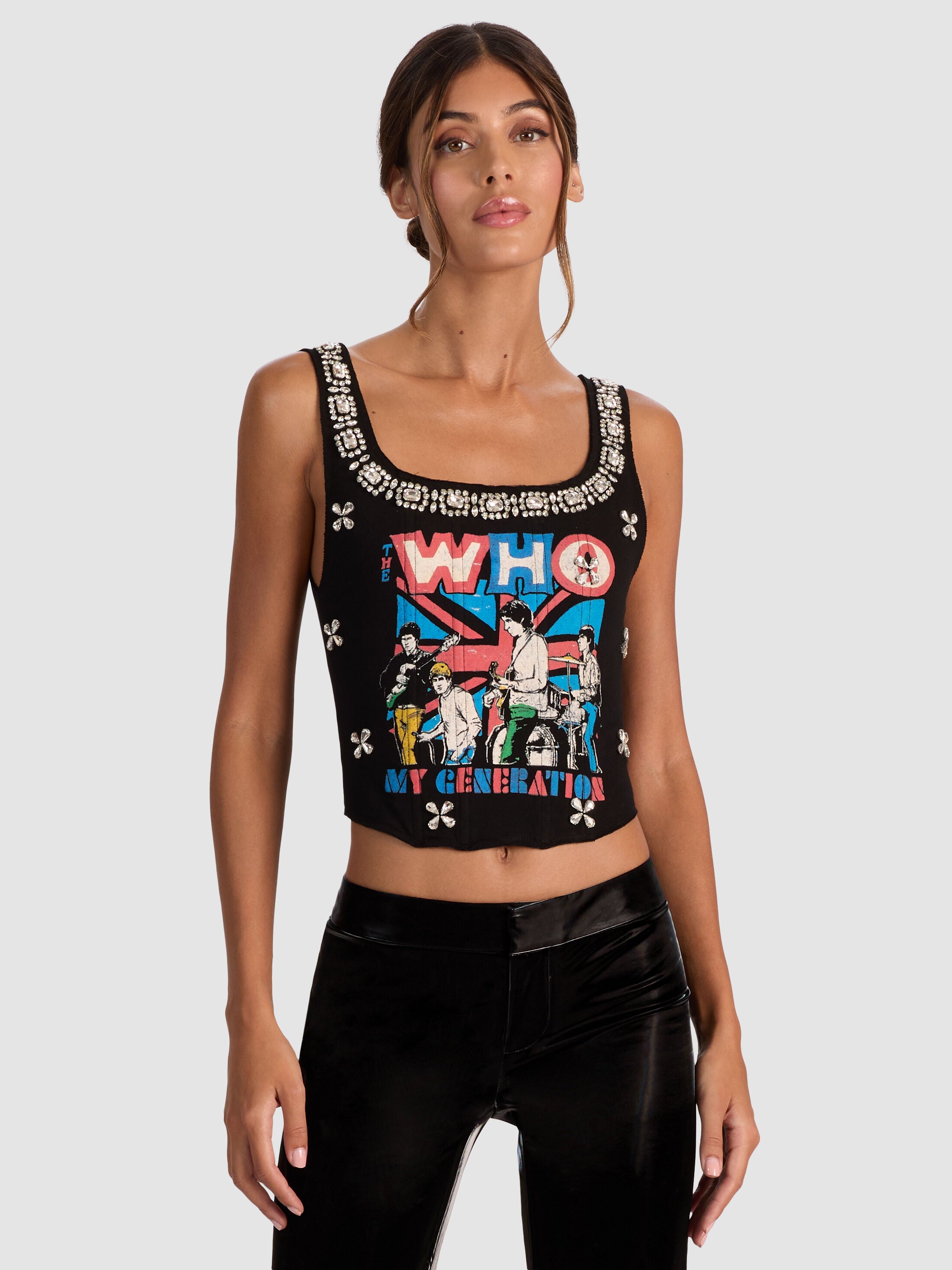 BRESLIN BAND TEE CORSET-ALICE + OLIVIA