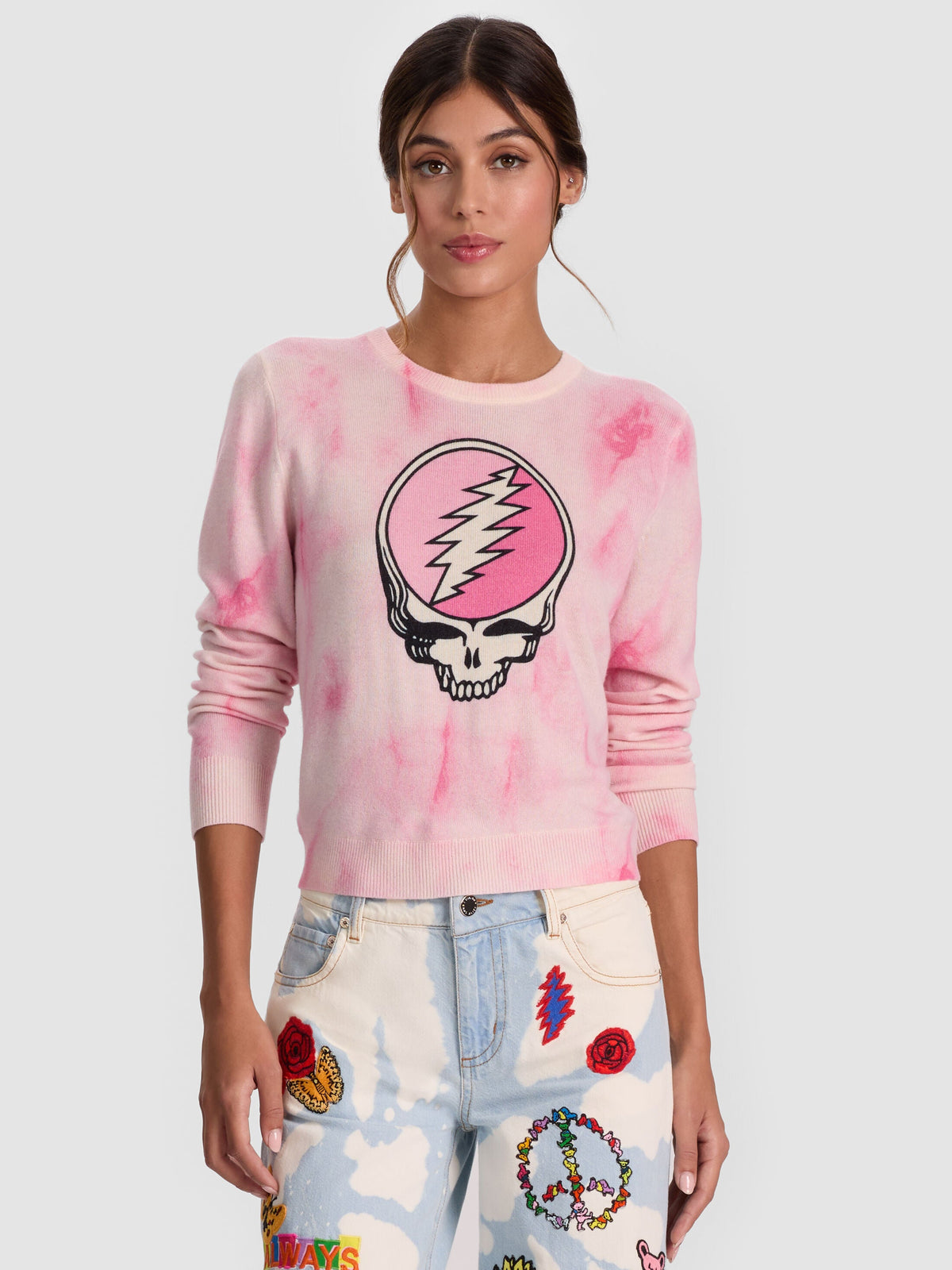 A+O X GRATEFUL DEAD CAROLEE PULLOVER - STATIC TIE DYE PINK