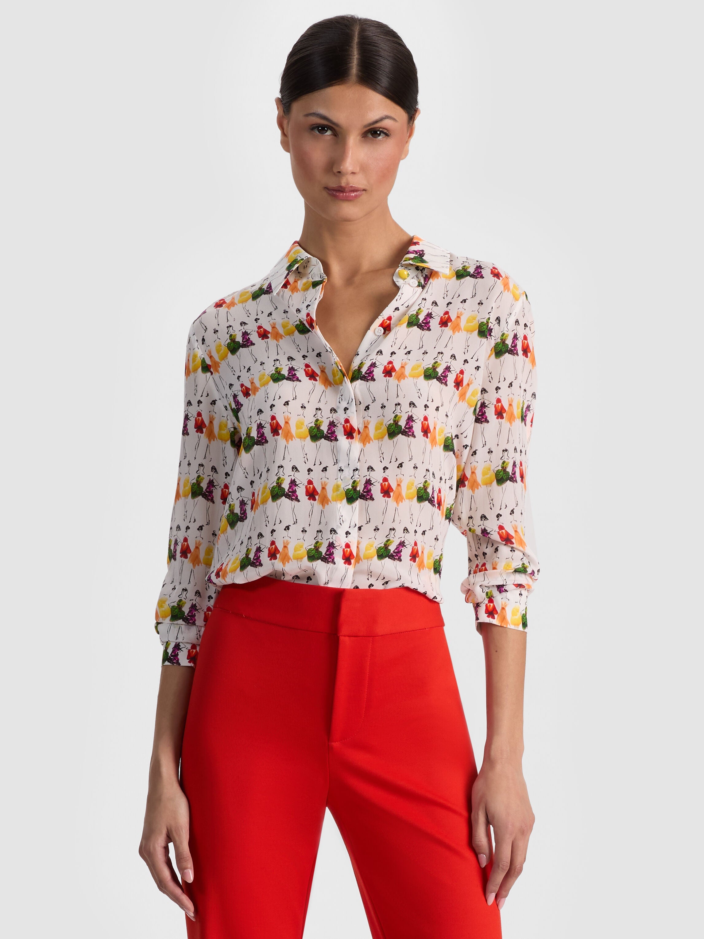 A+O X GRETCHEN ROEHRS WILLA SILK BLOUSE-ALICE + OLIVIA