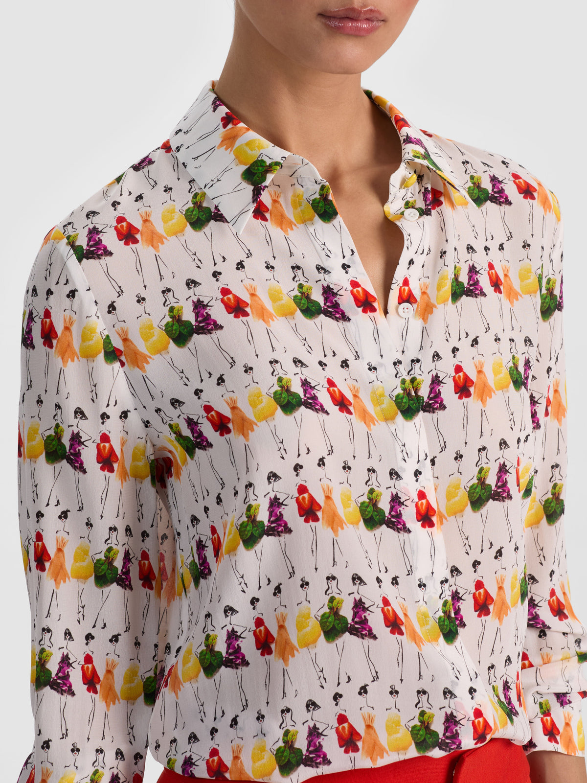 A+O X GRETCHEN ROEHRS WILLA SILK BLOUSE-ALICE + OLIVIA